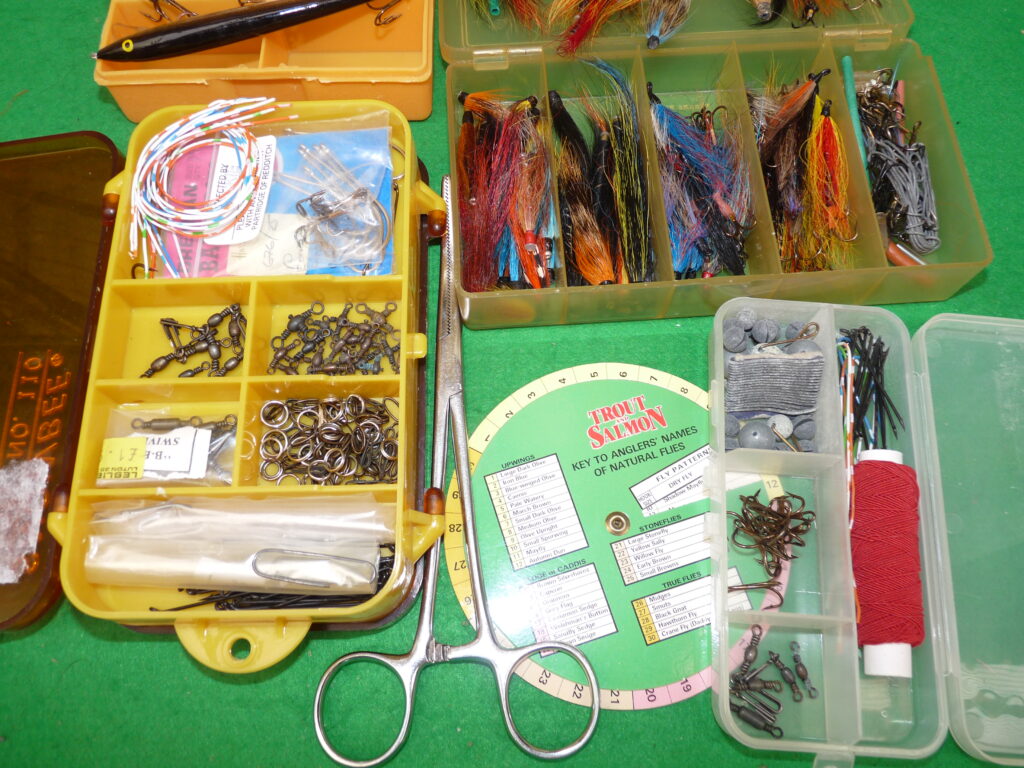 Rapala sinking & floating plugs, Wadington & tube flies in boxes, Salmon fishing accessory kit - Image 2