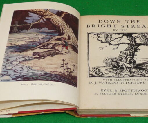 Alternative view of Down The Bright Stream by 'BB', 1955 2nd edition, hardback book.