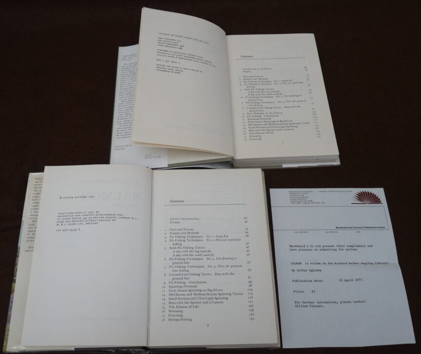 Salmon, A. Oglesby, 1971 1st edition & 1980 3rd edition fishing books - Image 2