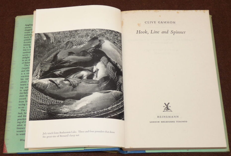 Alternative view of Hook, Line & Spinner, Clive Gammon, 1959 1st edition fishing book