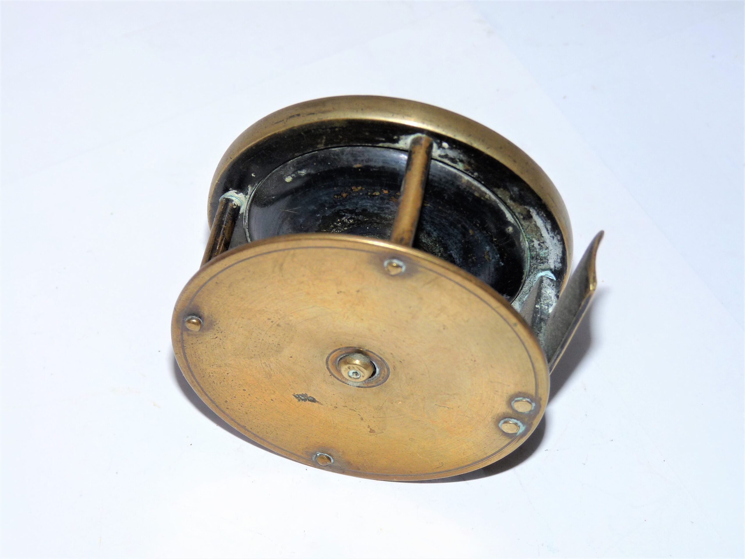 Rare 2.5" all brass anti foul rim vintage reel c1890 - Image 3