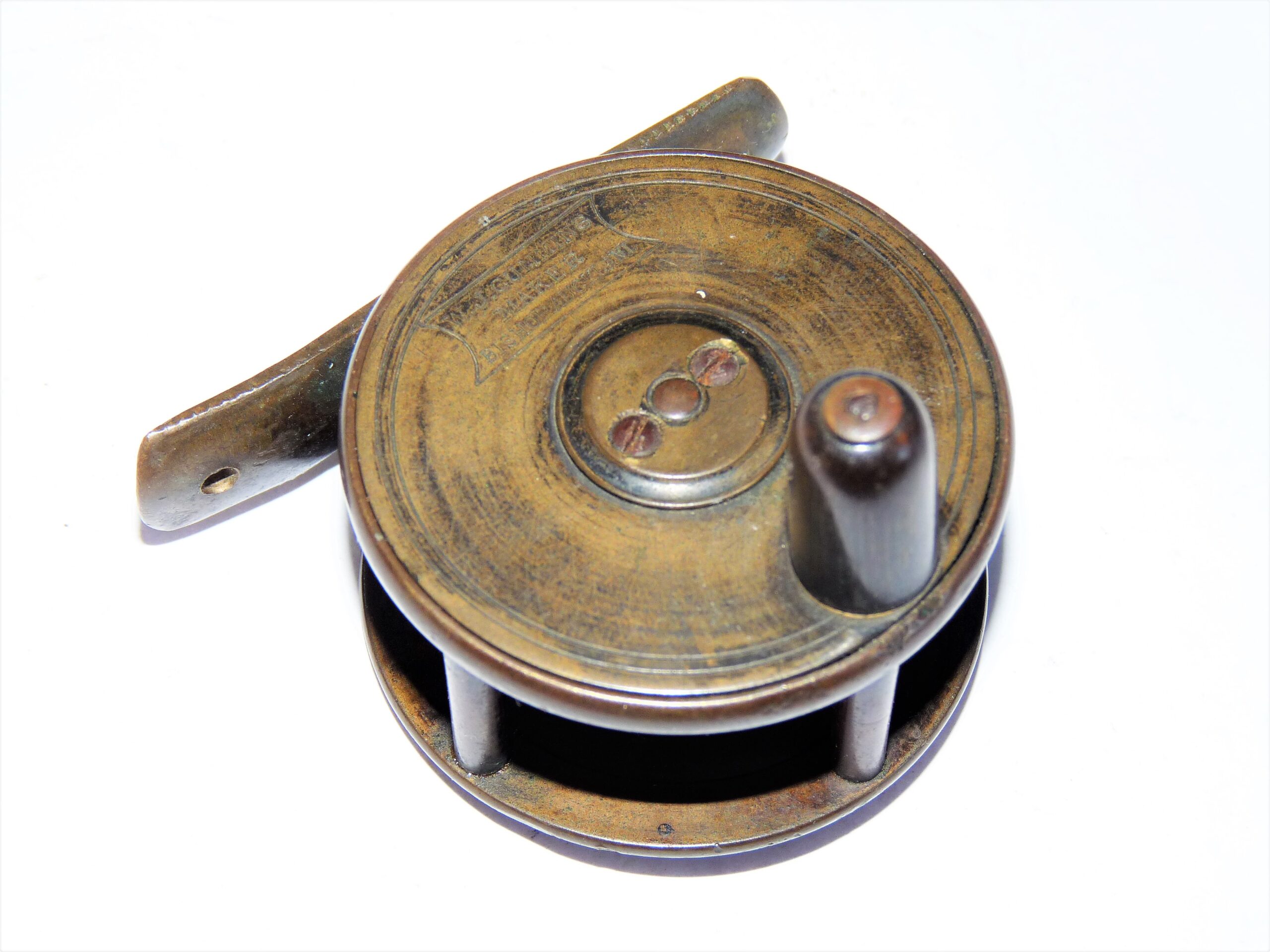 W J Cummings 2" vintage all brass reel rare size