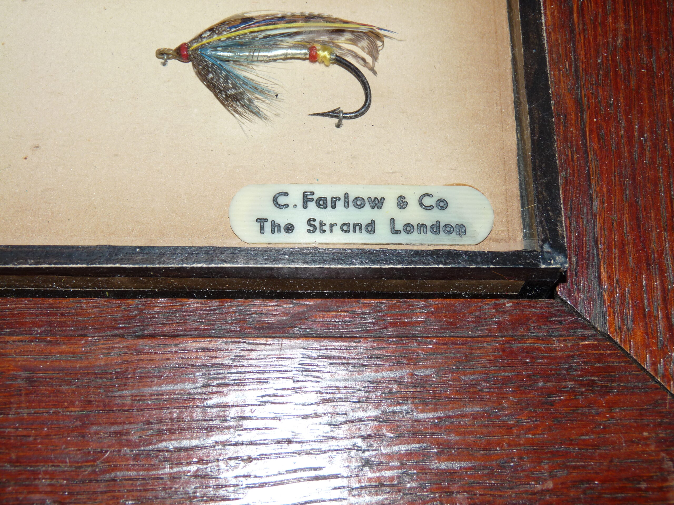C Farlow & Co The Strand London Atlantic salmon flies in wooden presentation display frame - Image 2