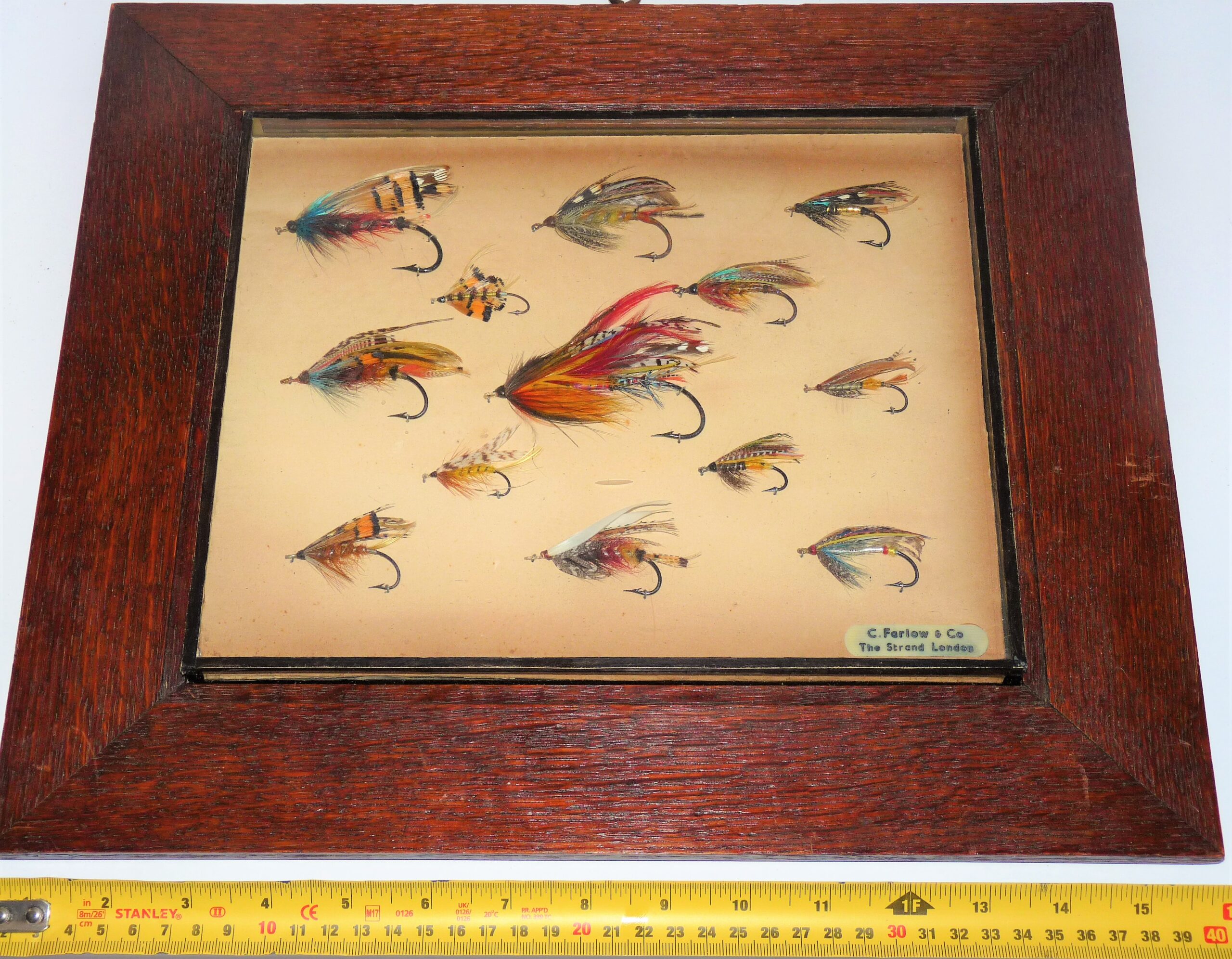 C Farlow & Co The Strand London Atlantic salmon flies in wooden presentation display frame - Image 6