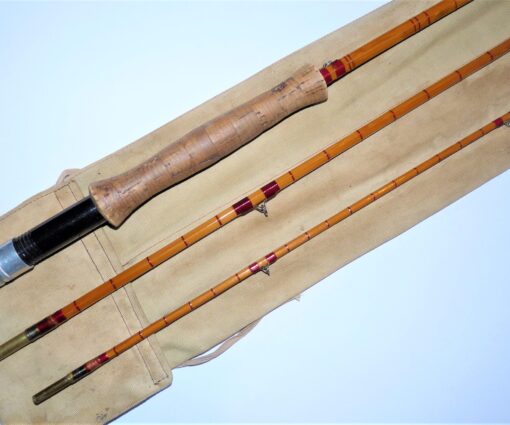 Vintage split cane 9' 3 piece fishing rod & bag to display or fish