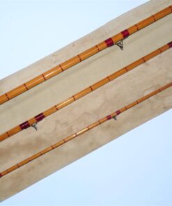 Alternative view of Vintage split cane 9' 3 piece fishing rod & bag to display or fish
