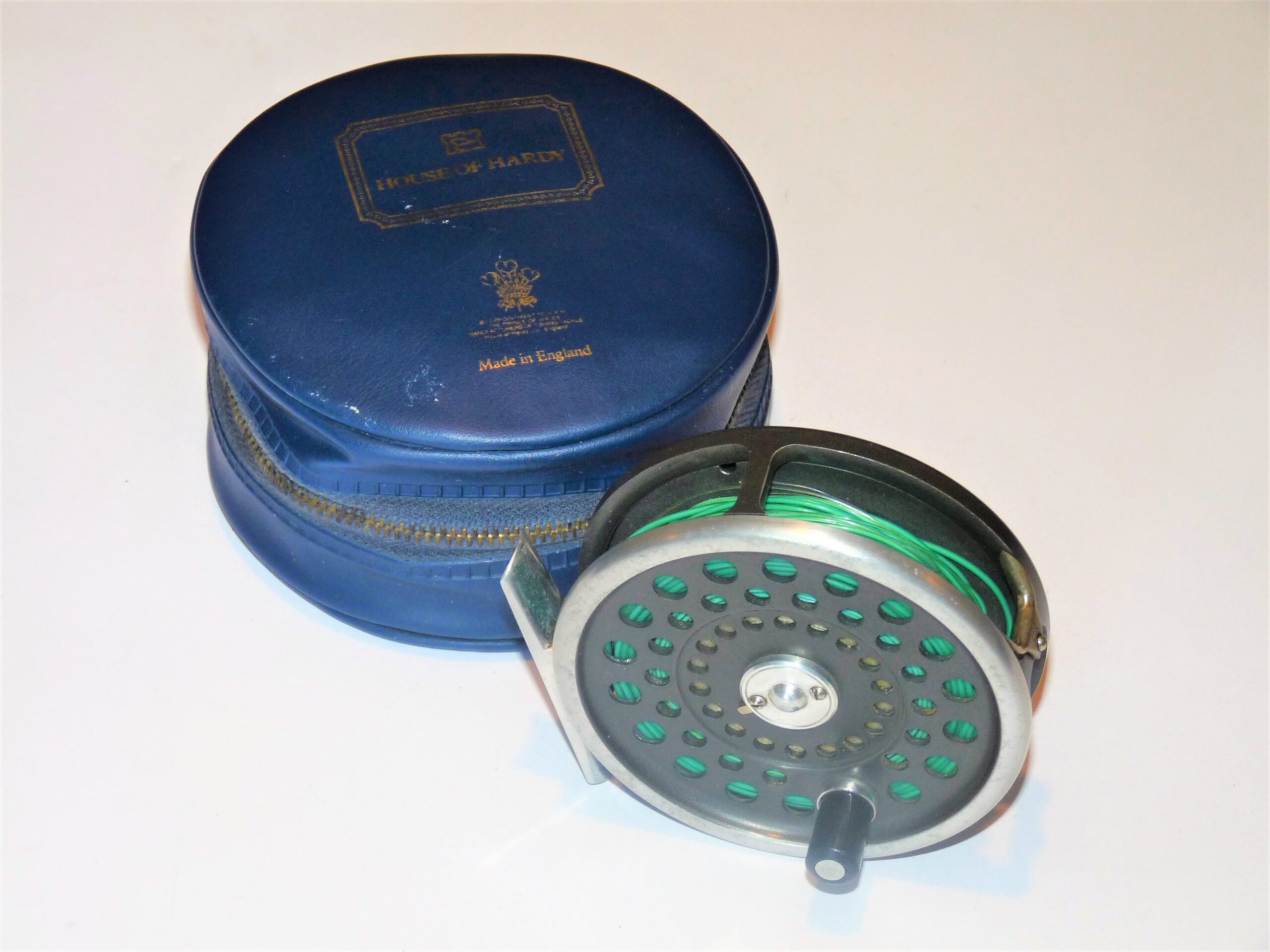 Hardy Marquis No 7 trout fly reel with Hardy padded blue zip case