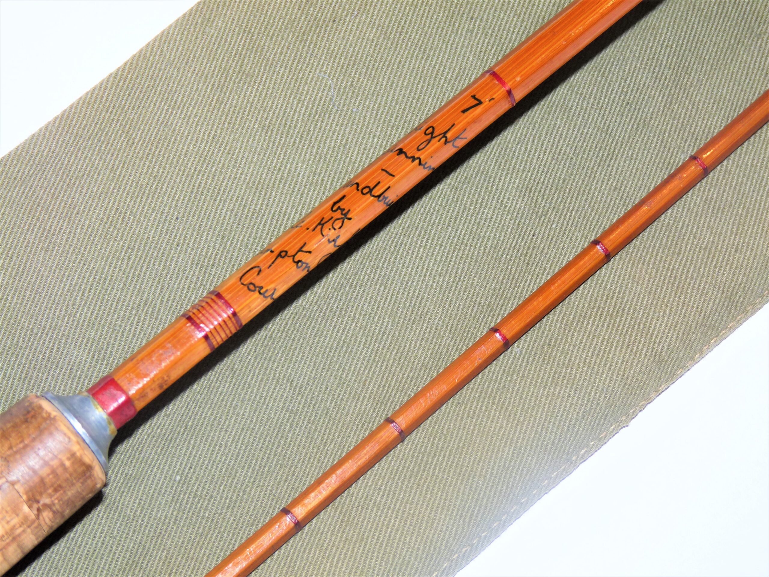R.C. Kirk, Hampton Court hand built 7' two-piece cane trout fly rod rare - Image 6