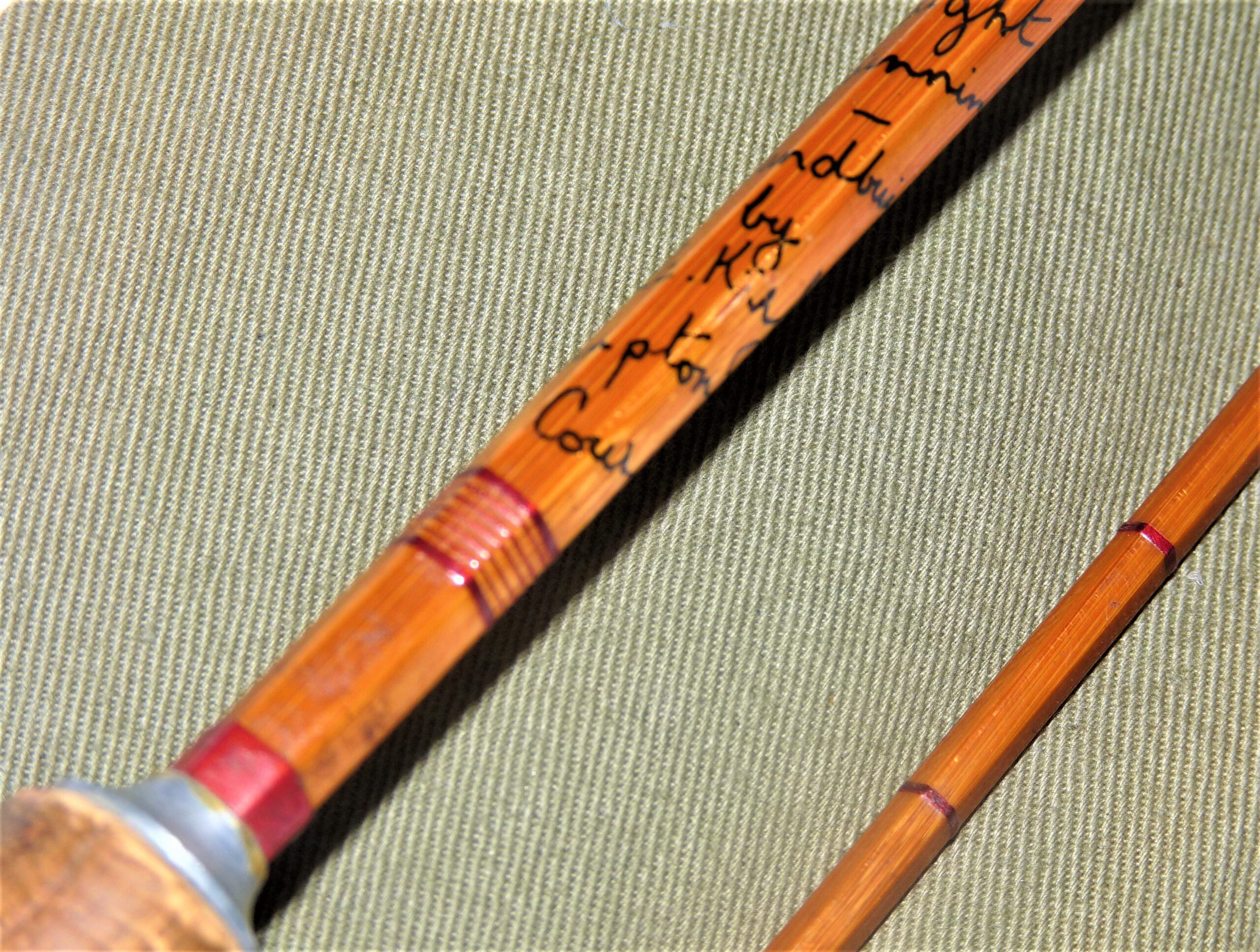 R.C. Kirk, Hampton Court hand built 7' two-piece cane trout fly rod rare - Image 2