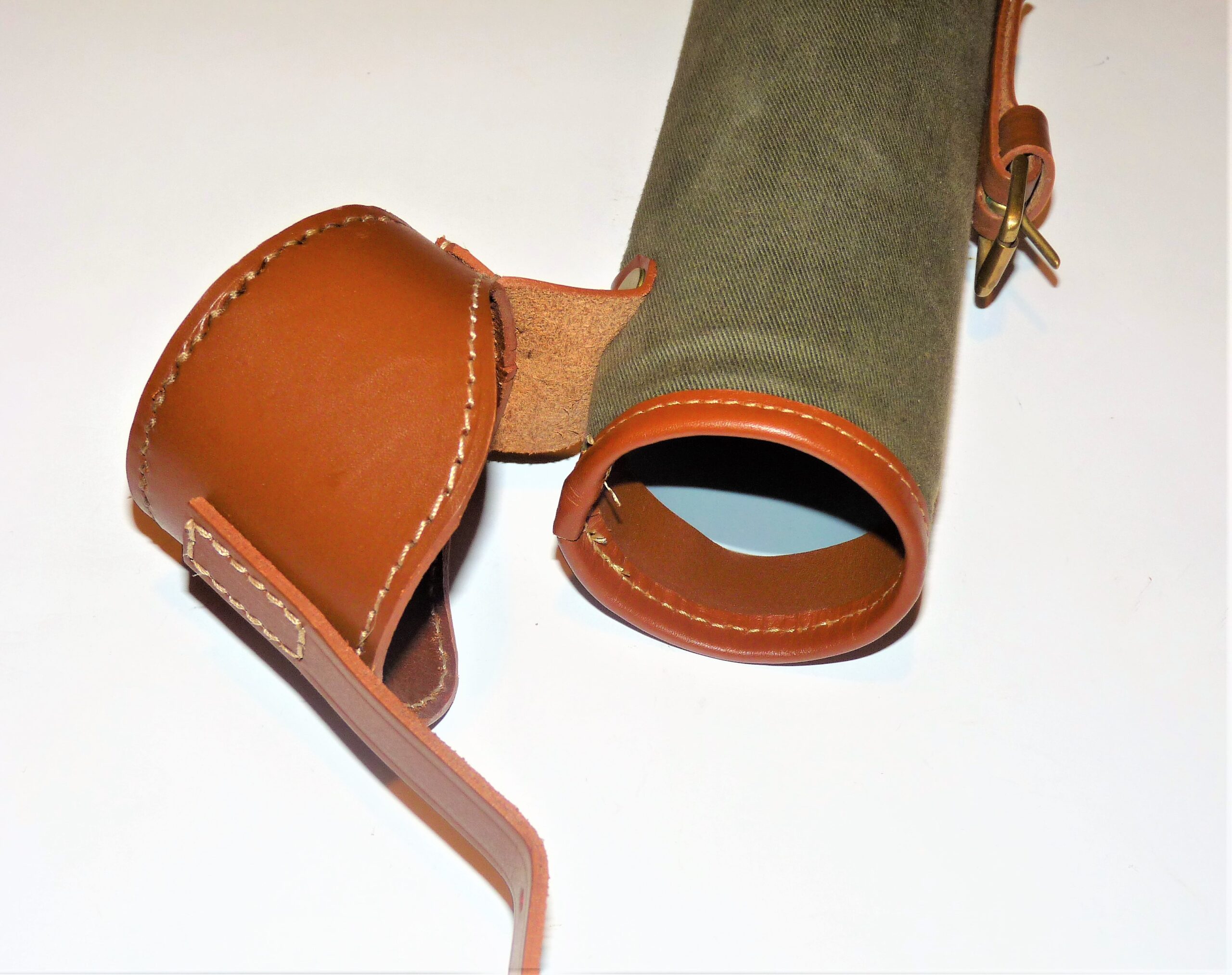 Leathercraft Canvas Hard Rod Tube With Leather Straps Great For Fly / Travel Rods.