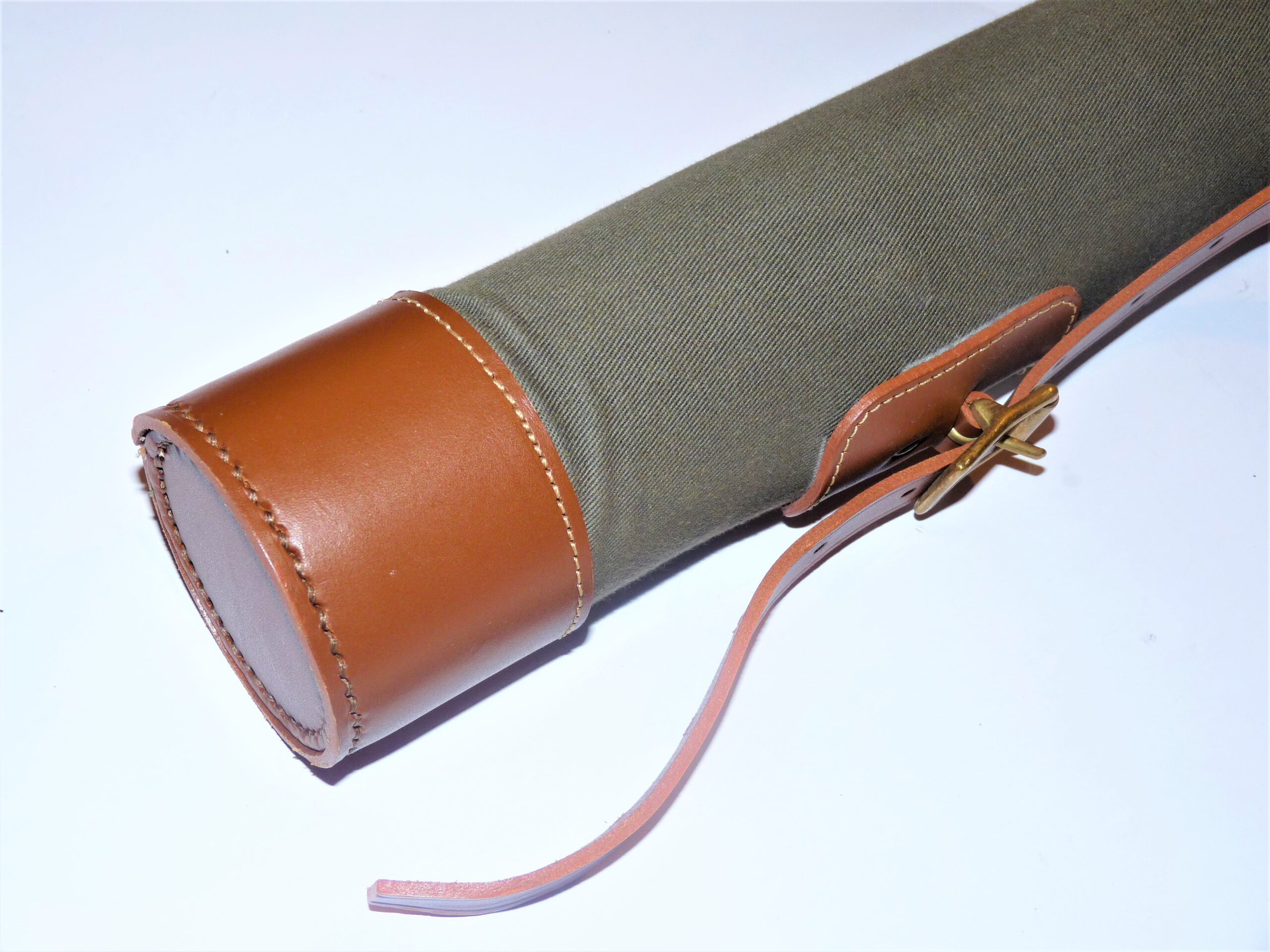 Leathercraft Canvas Hard Rod Tube With Leather Straps Great For Fly / Travel Rods. - Image 3