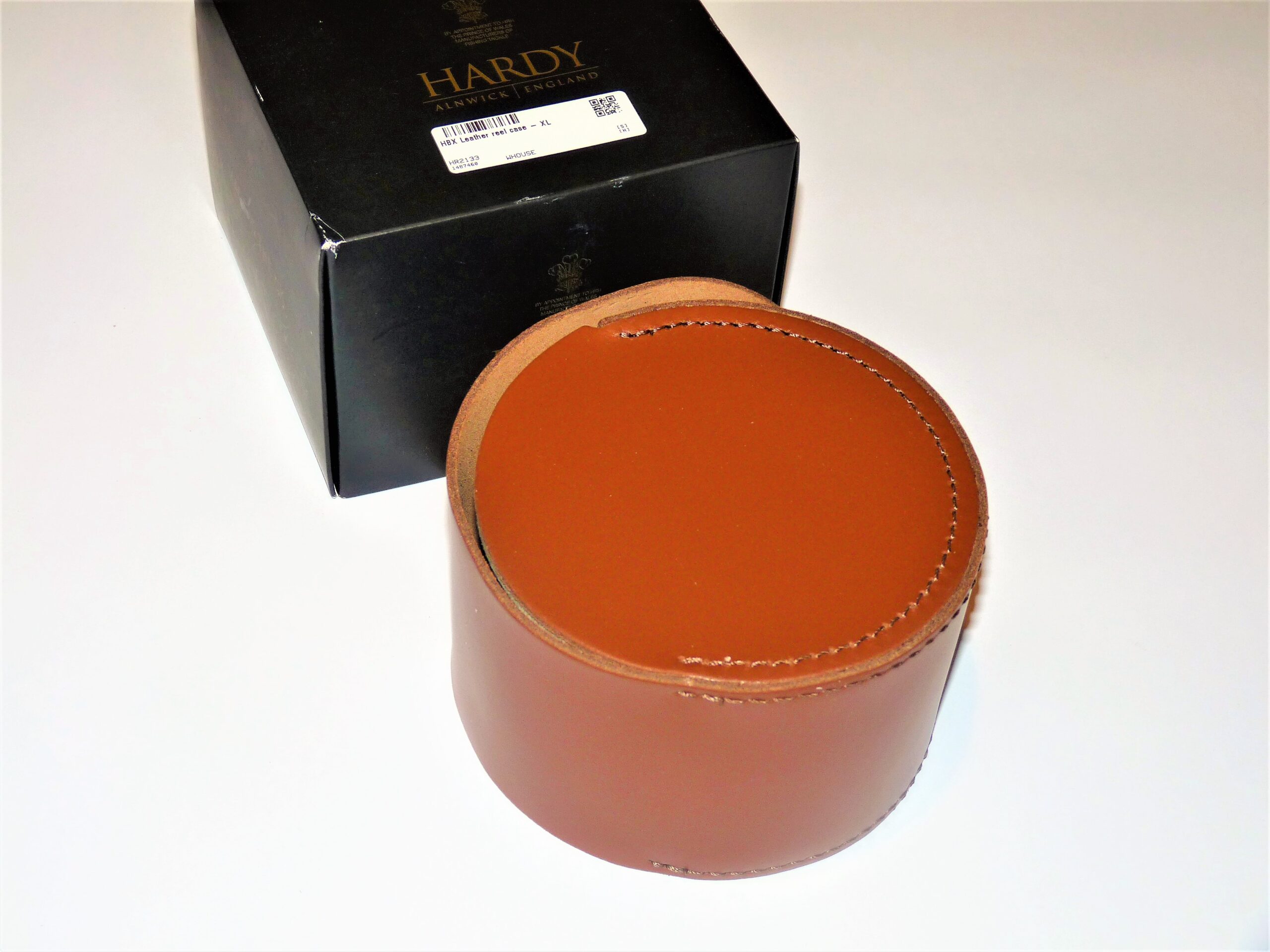 Hardy HBX leather reel case extra large size, mint with Hardy box - Image 3