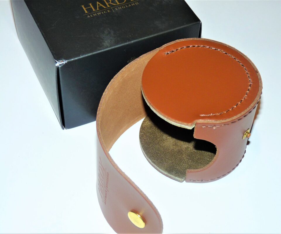 Hardy HBX leather reel case medium size + Hardy box