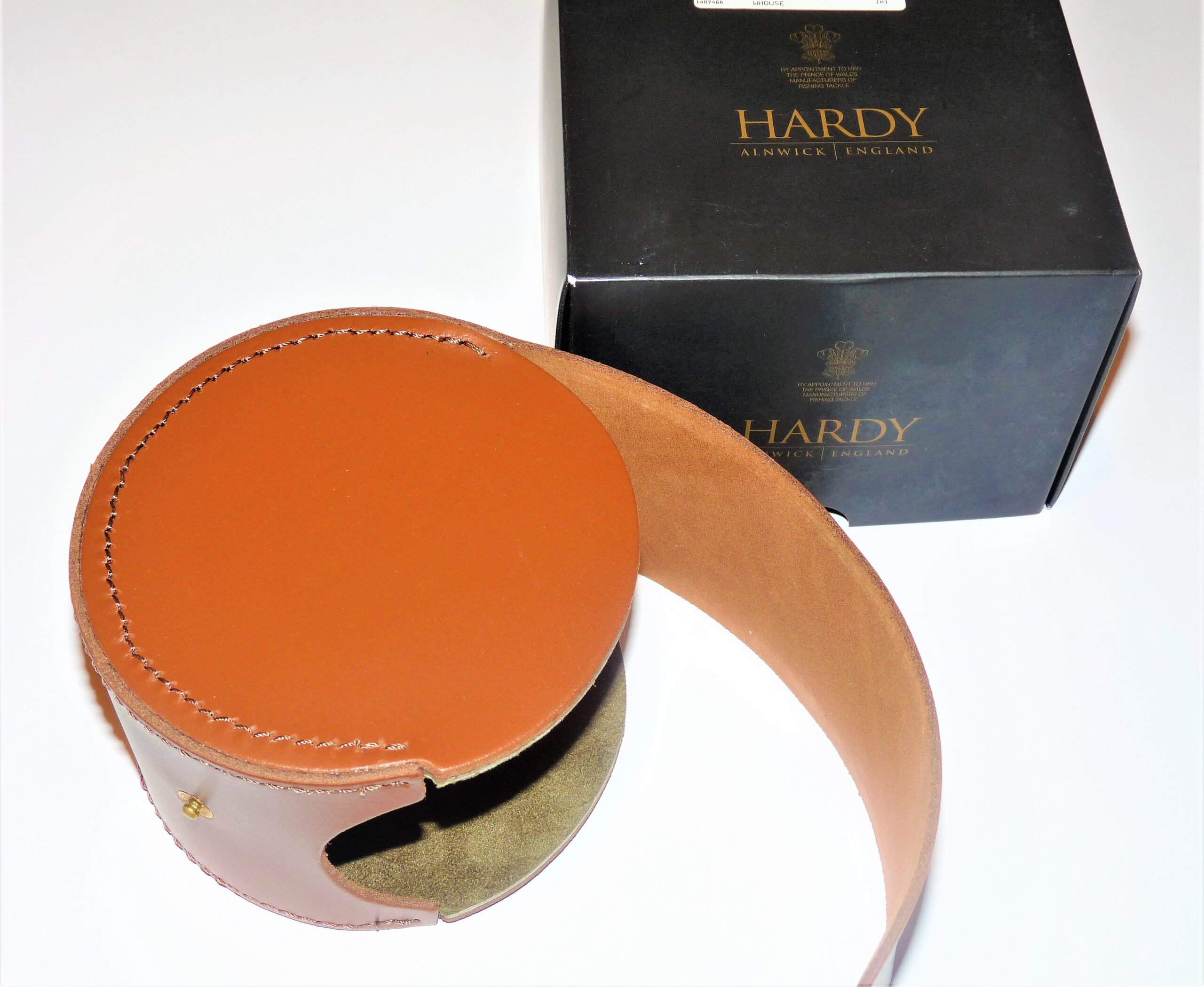 Hardy HBX leather reel case extra large size with box