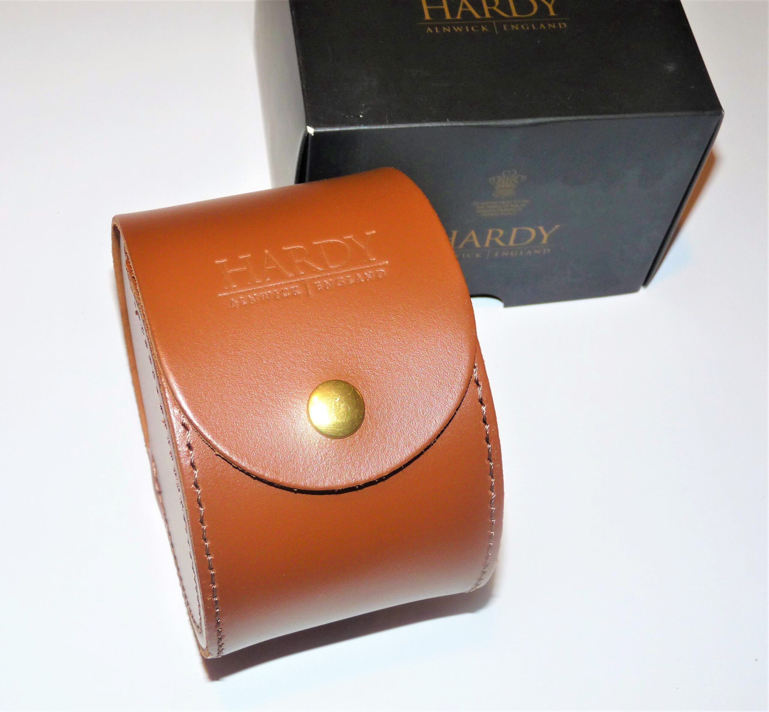 Hardy HBX leather reel case extra large size with box - Image 2