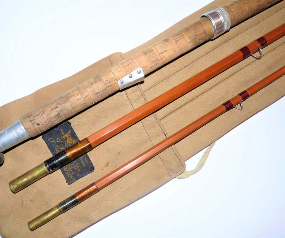 J.S. Sharpes of Aberdeen 'Scottie' 14' 3-piece impregnated Cane Salmon Rod