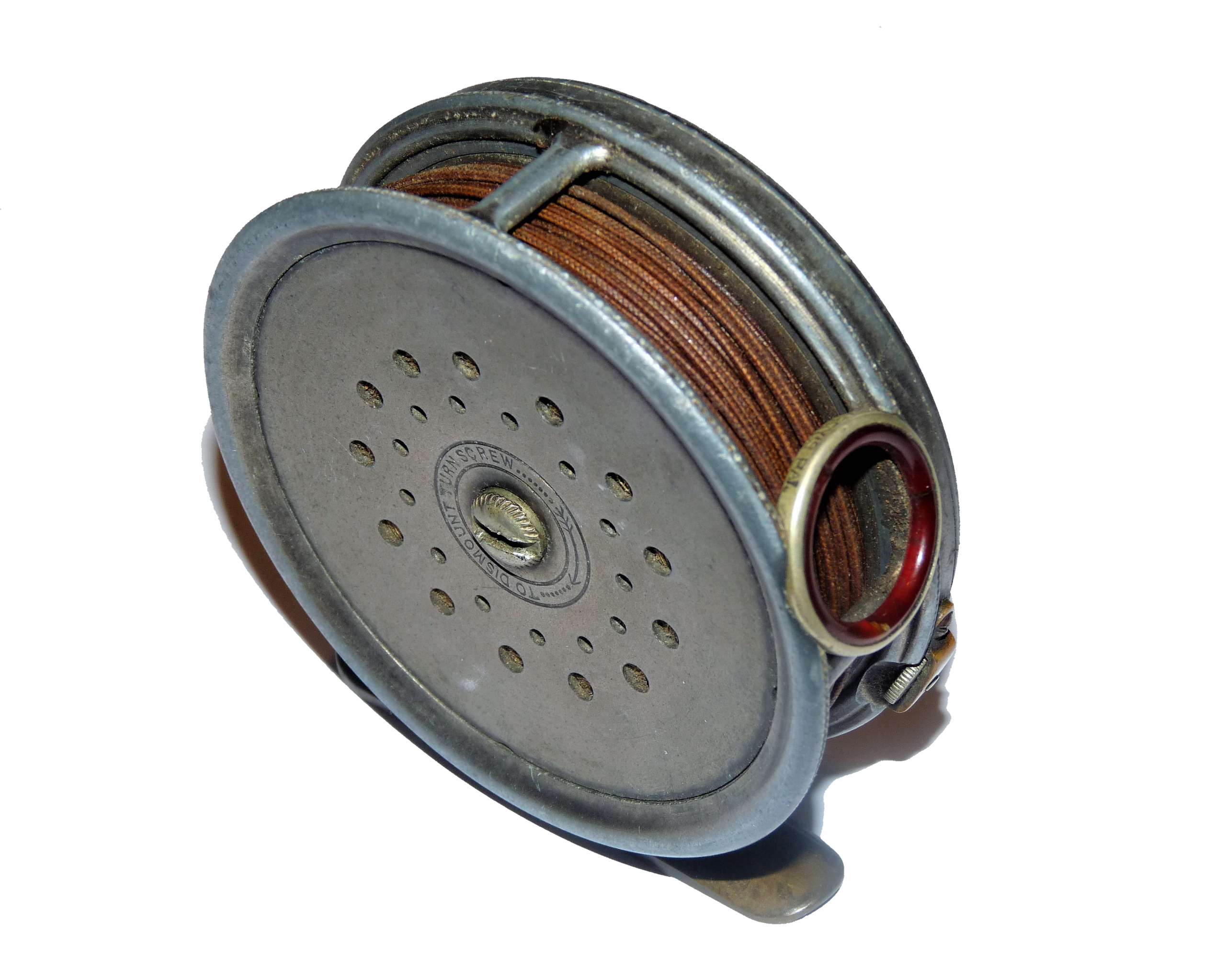 Hardy Perfect Trout Fly Reel 3 3/8" With 1912 Check Red Agate, rarely seen model - Image 2