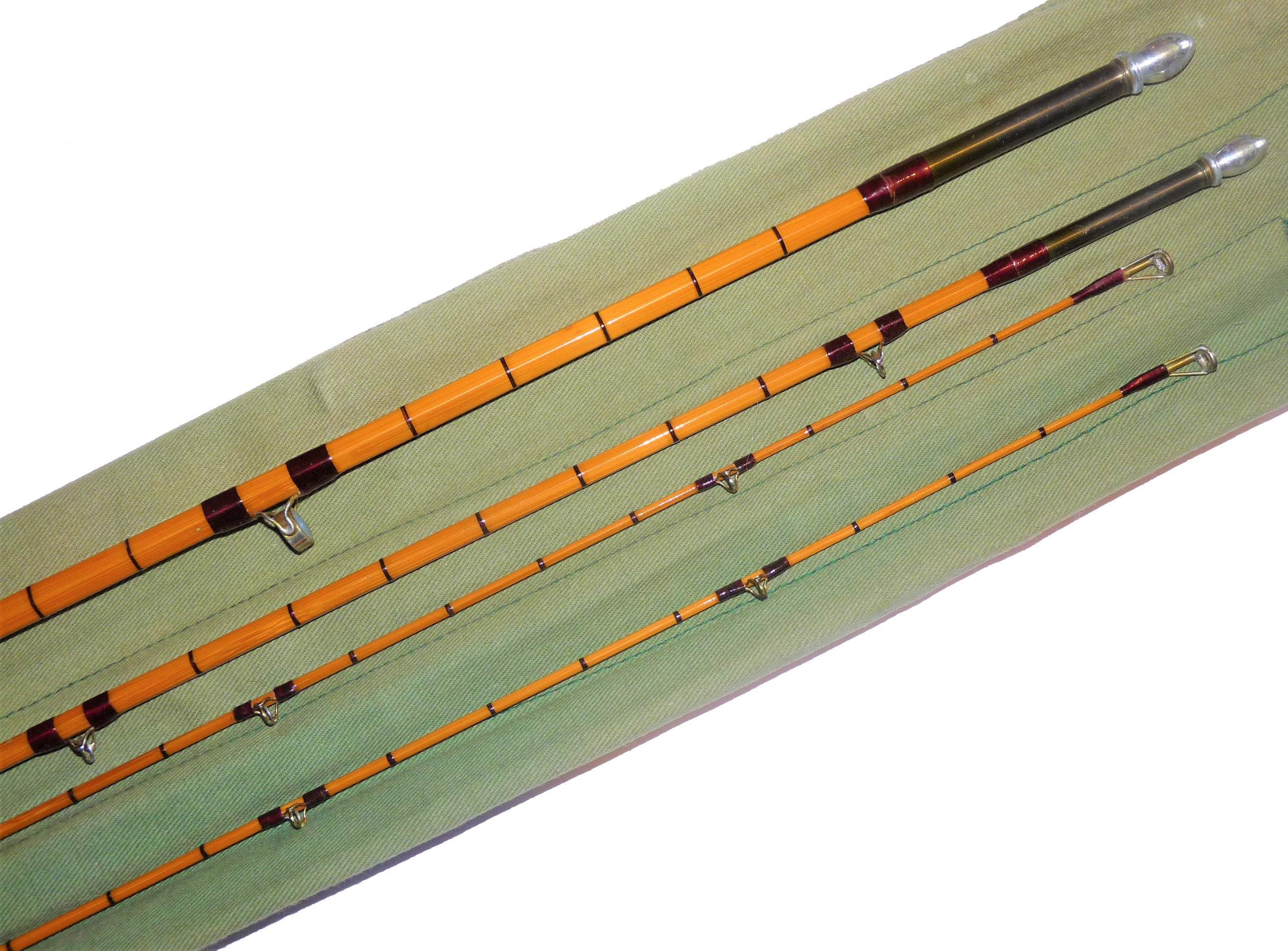 Hardy "Itchen" 9' 6" three piece Palakona trout fly rod with spare tip #6 in original bag - Image 3
