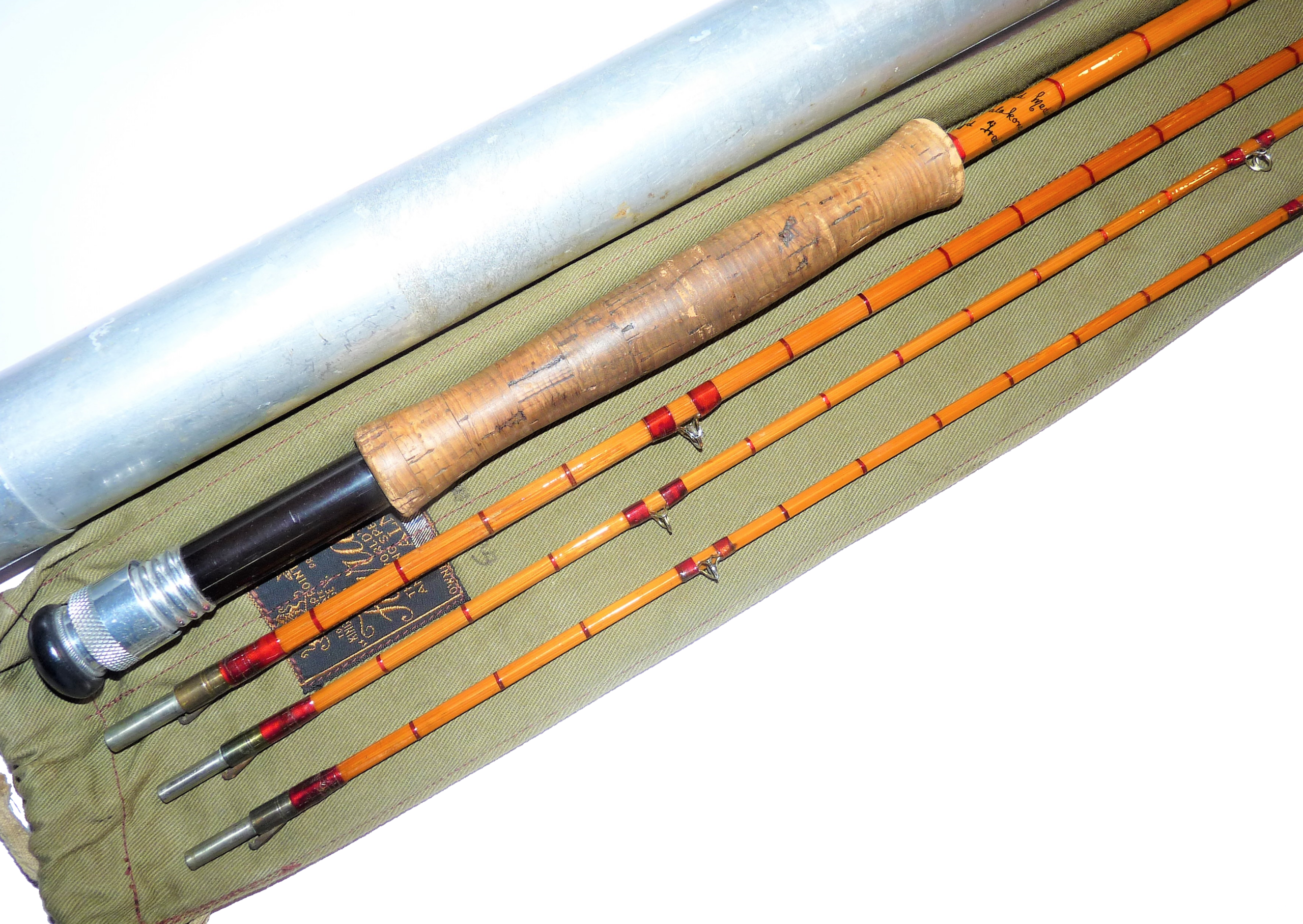 Hardy 'Gold Medal' 8' 6" Palakona split cane vintage trout rod