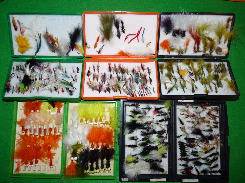Fox + 4 lightweight pocket fly boxes stuffed with 100's of trout flies