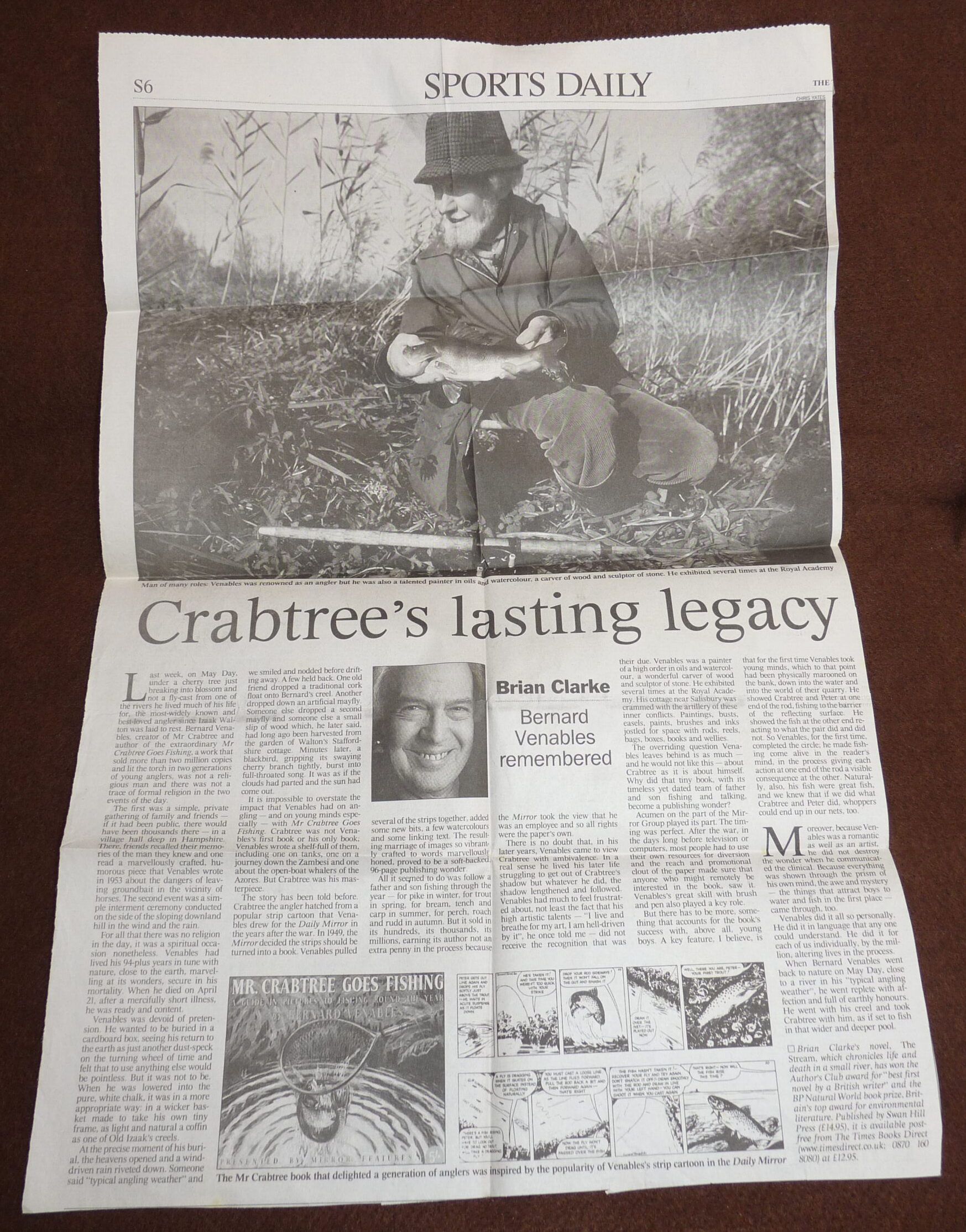 2 Bernard Venables fishing book, Angling waters Memoirs of a Fisherman - Image 2