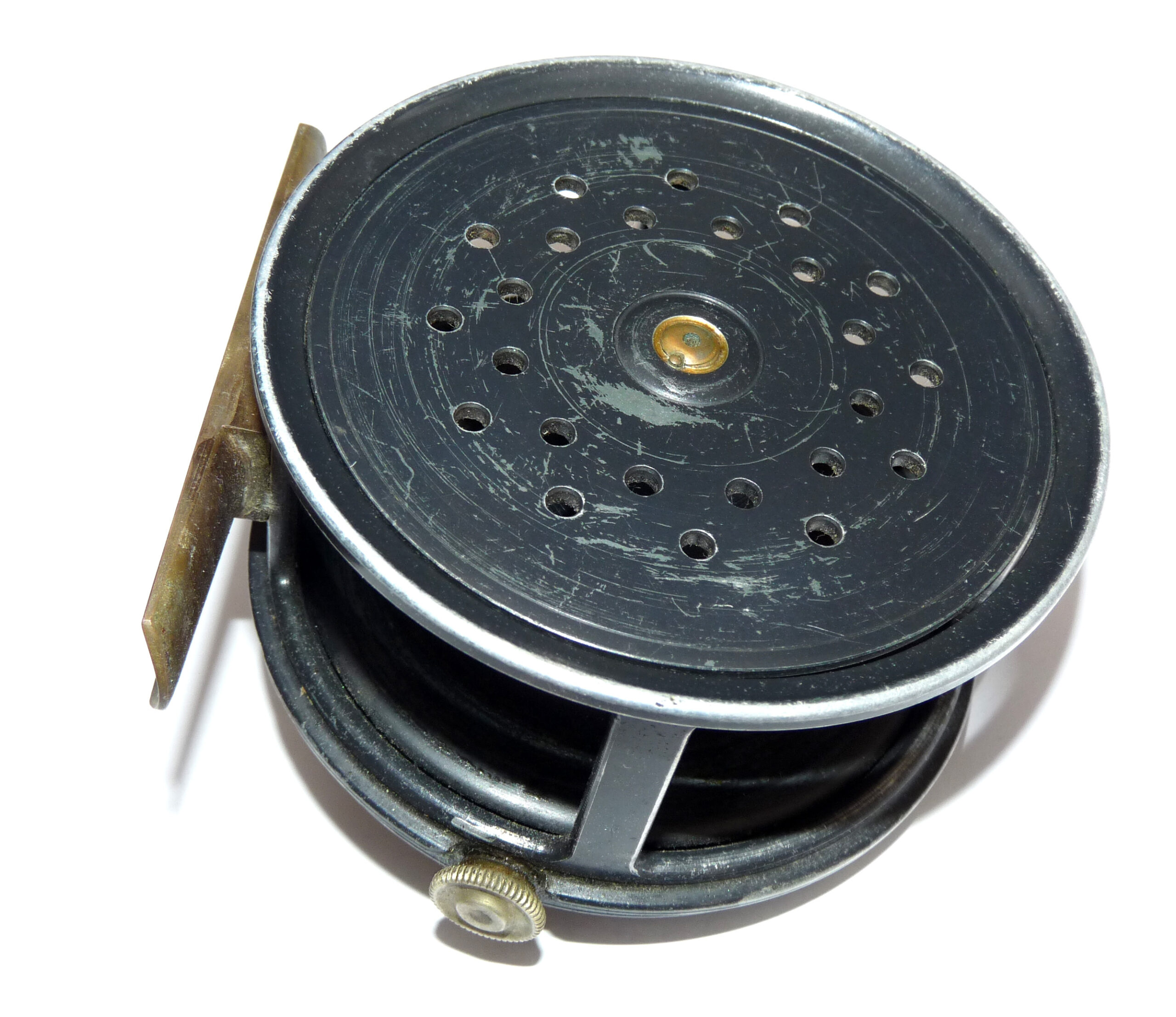 PlayFair of Aberdeen 3-1/2” wide drum vintage alloy salmon fly reel by J W Young - Image 5