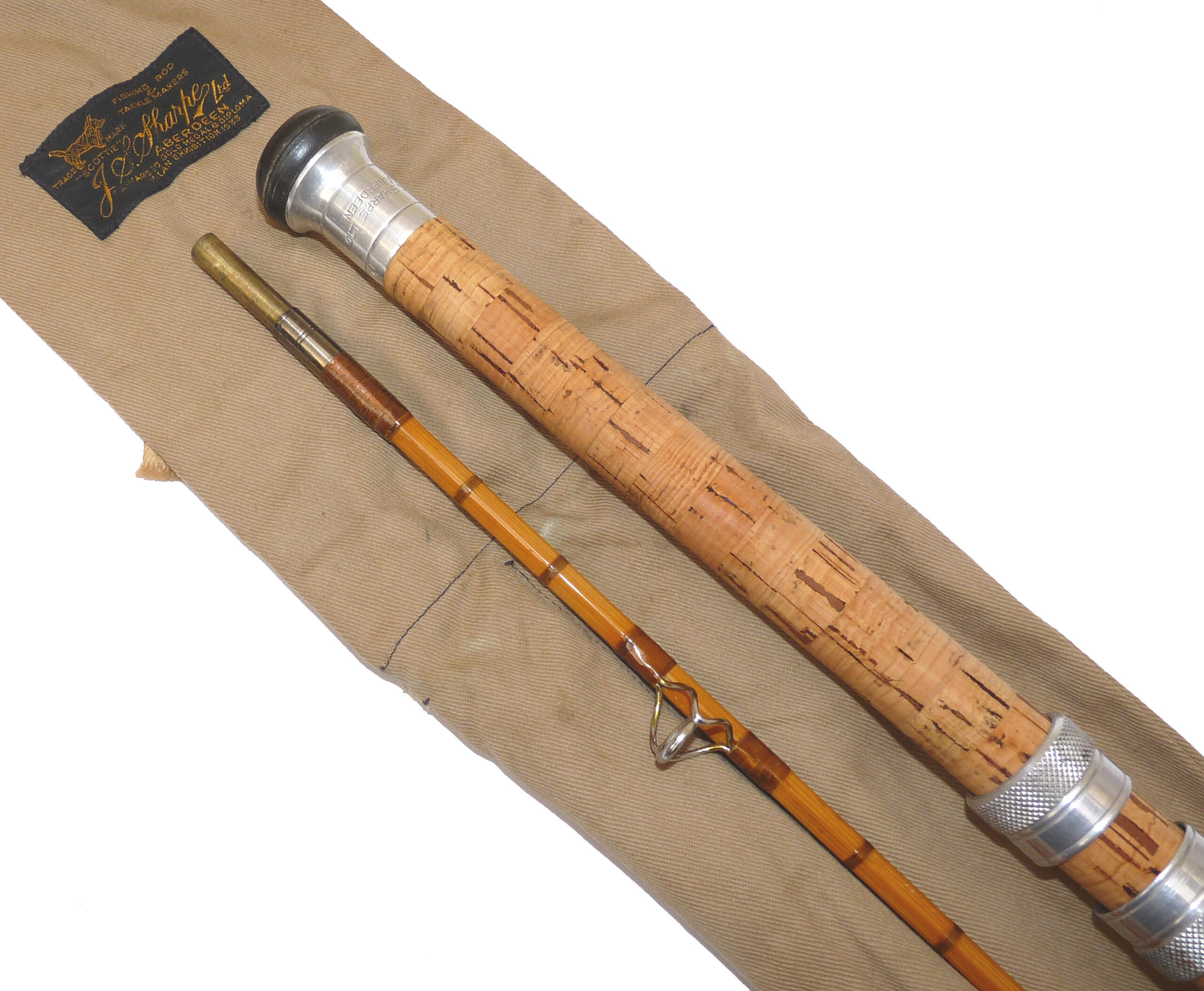 J S Sharpe Aberdeen Scottie, The Scotia 7'6" two piece split cane spin rod salmon pike carp - Image 5