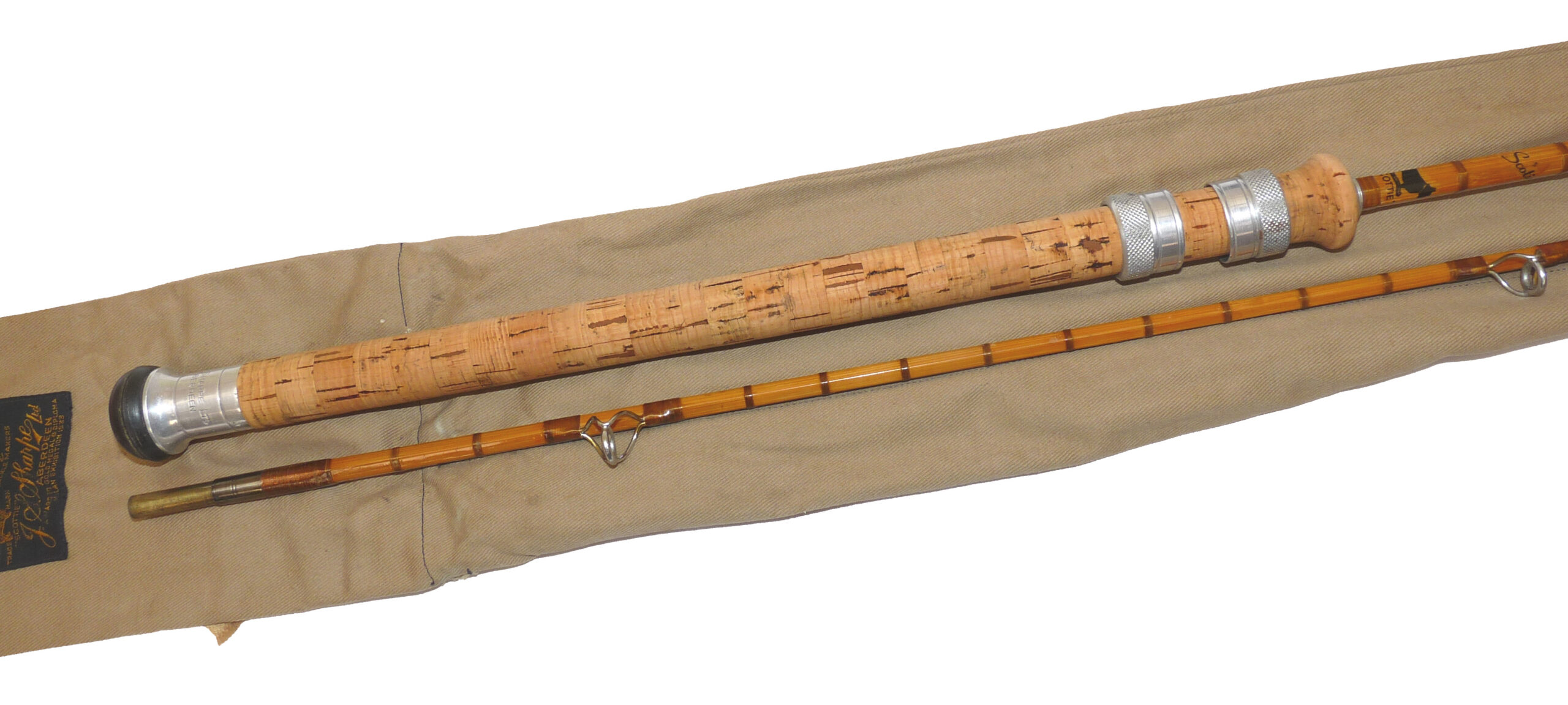 J S Sharpe Aberdeen Scottie, The Scotia 7'6" two piece split cane spin rod salmon pike carp - Image 3
