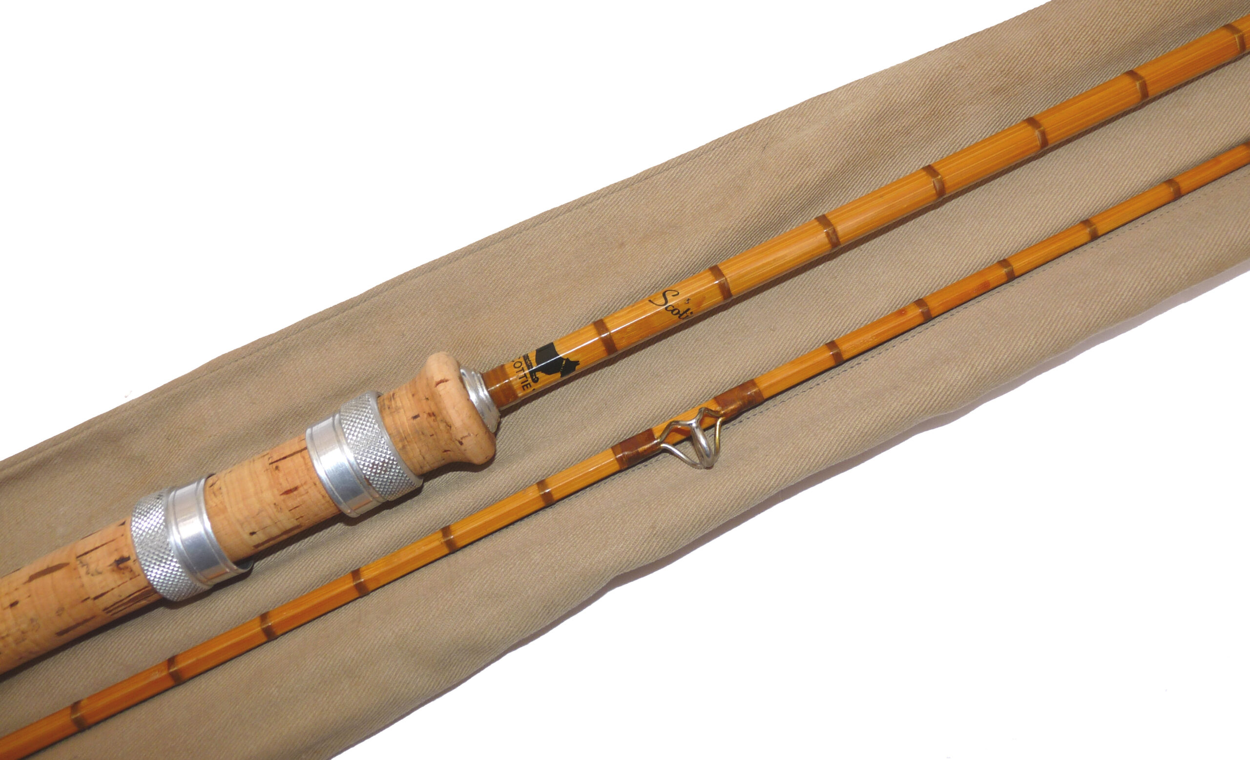 J S Sharpe Aberdeen Scottie, The Scotia 7'6" two piece split cane spin rod salmon pike carp