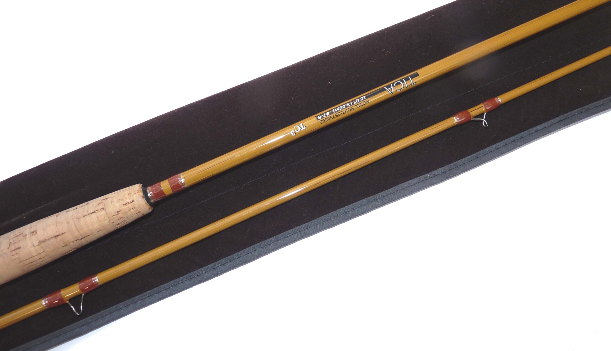 Tica TC3 carbon Fly rod, 10’ 2 piece in split cane finish for line #7/8 trout & sea trout