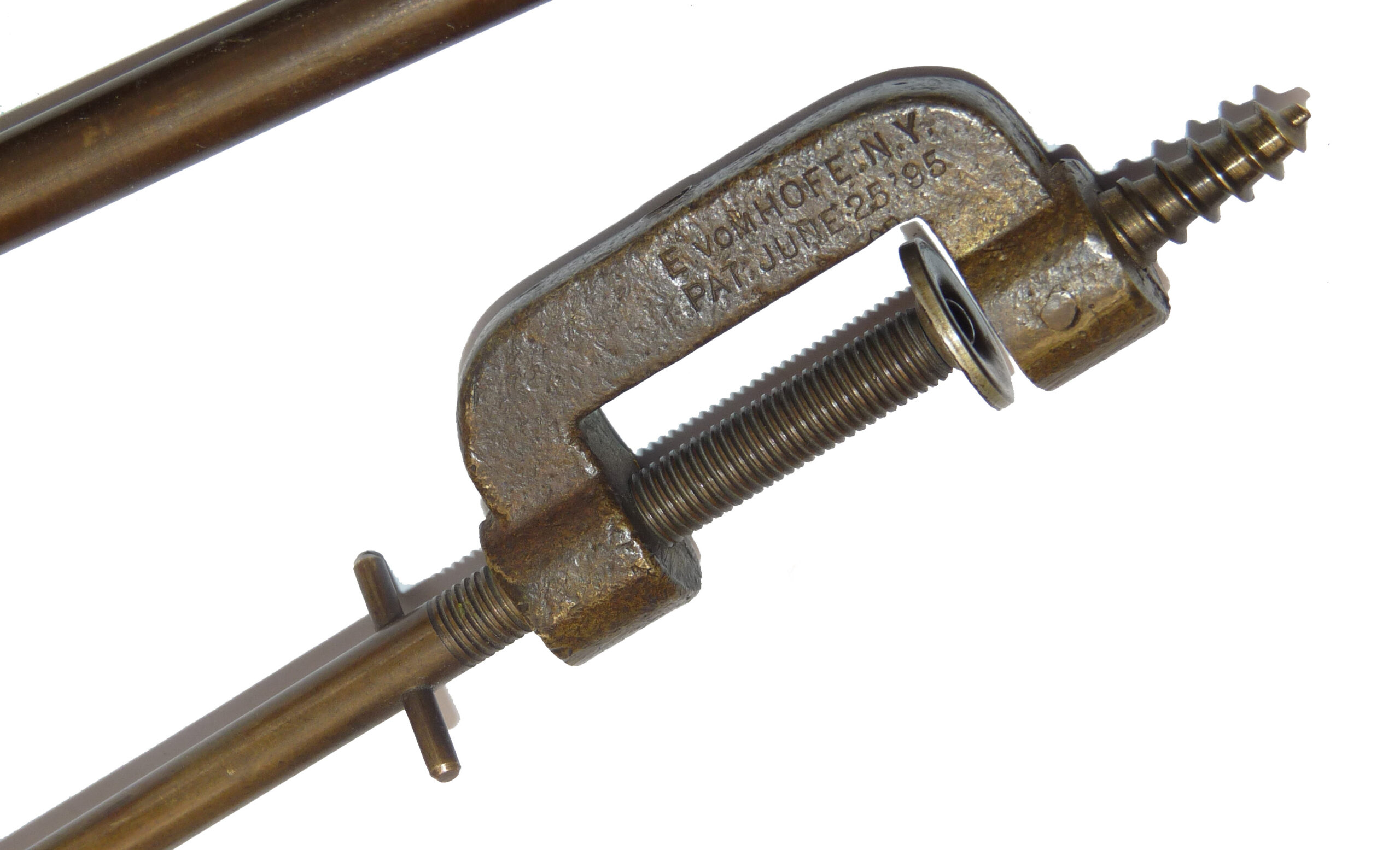 Edward Vom Hofe antique all brass line drier Patent 1895 New York - Image 2