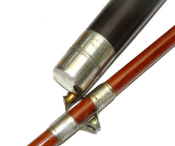 Abbey & Imbrie vintage Patent 1888 big game sea fishing rod nickel twin tube guides