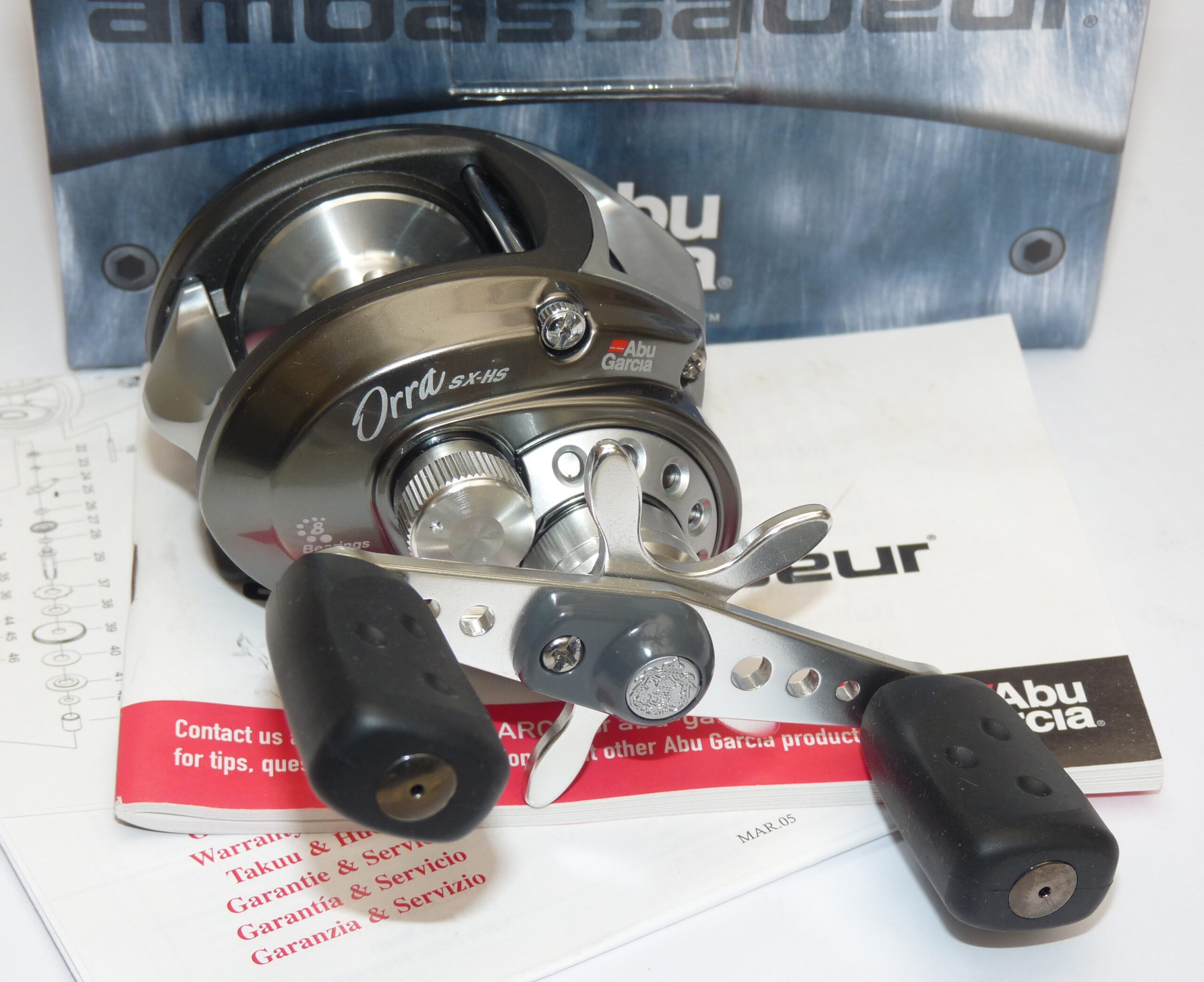 Abu Garcia Orra SX-HS multiplier reel + handbook, oiler & maker’s original box. - Image 3