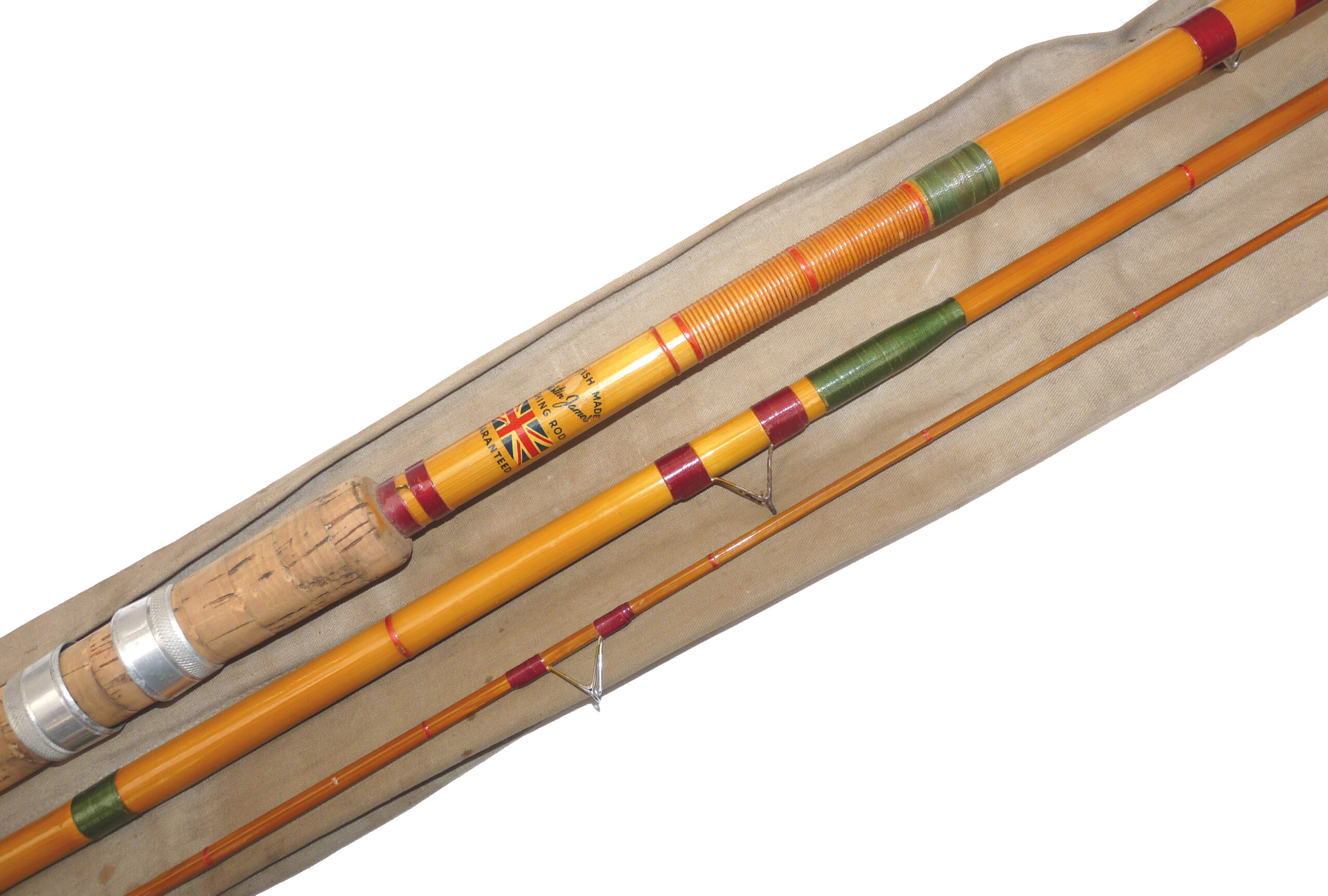 Martin James 13' three piece whole cane butt float coarse fishing rod refurbished, chub bream roach
