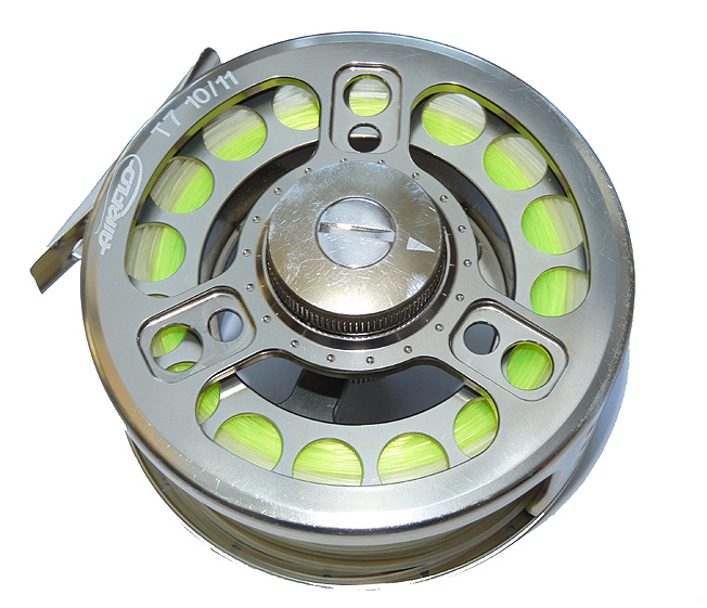Airflo T7 large arbor 4" salmon fly reel #10/11 with glass fly line and backing - Image 4