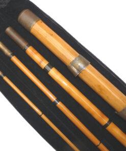Alternative view of Spanish reed & bamboo float rod, 14’ 4 piece general rod, dates c1920’s, fish or display