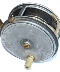 Vintage alloy 4.5” wide drum salmon fly reel for cane glass carbon rods