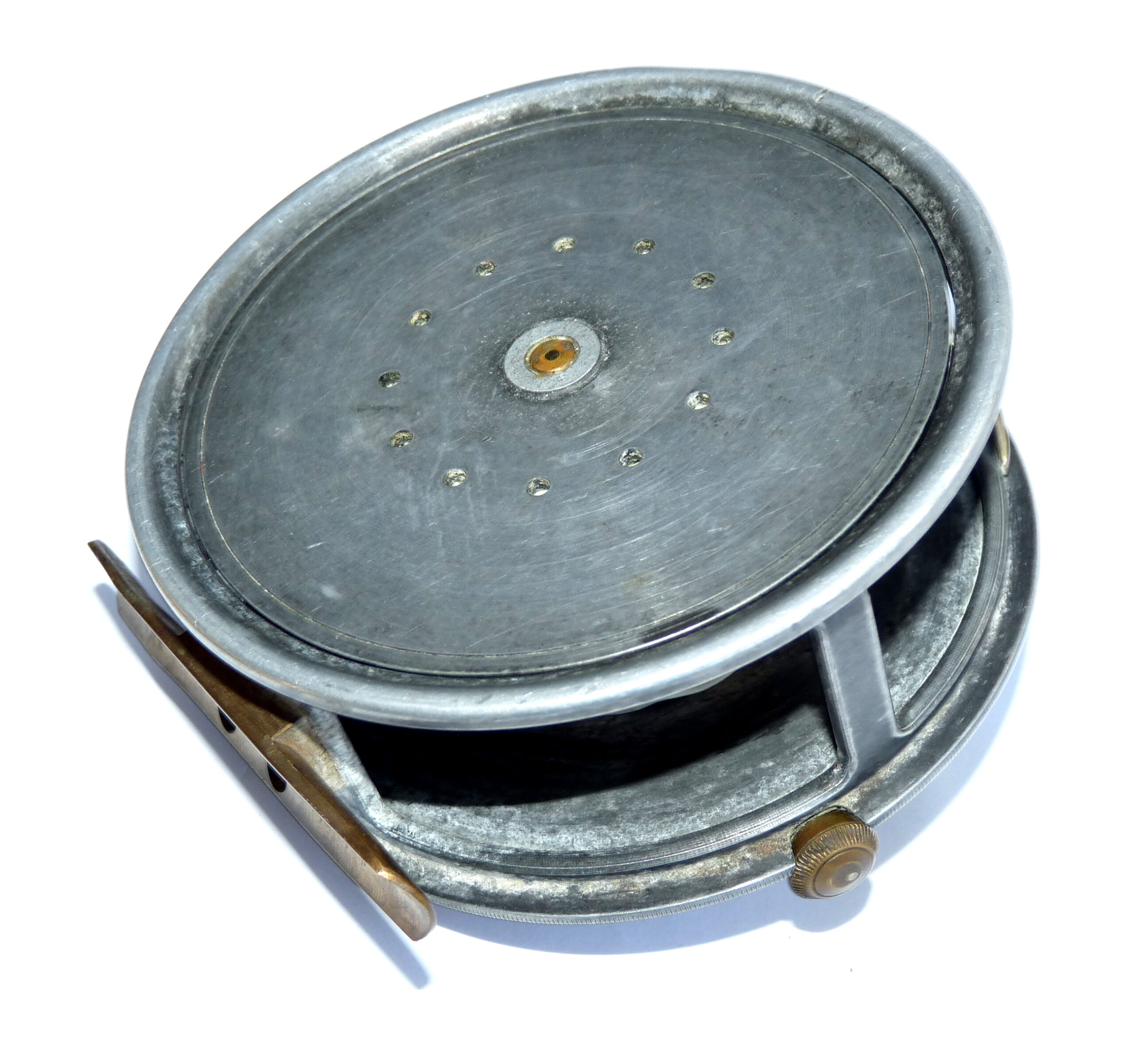 Vintage alloy 4.5” wide drum salmon fly reel for cane glass carbon rods - Image 3