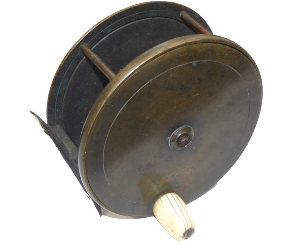 C. Farlow 4.75" antique all brass salmon fly reel c 1890