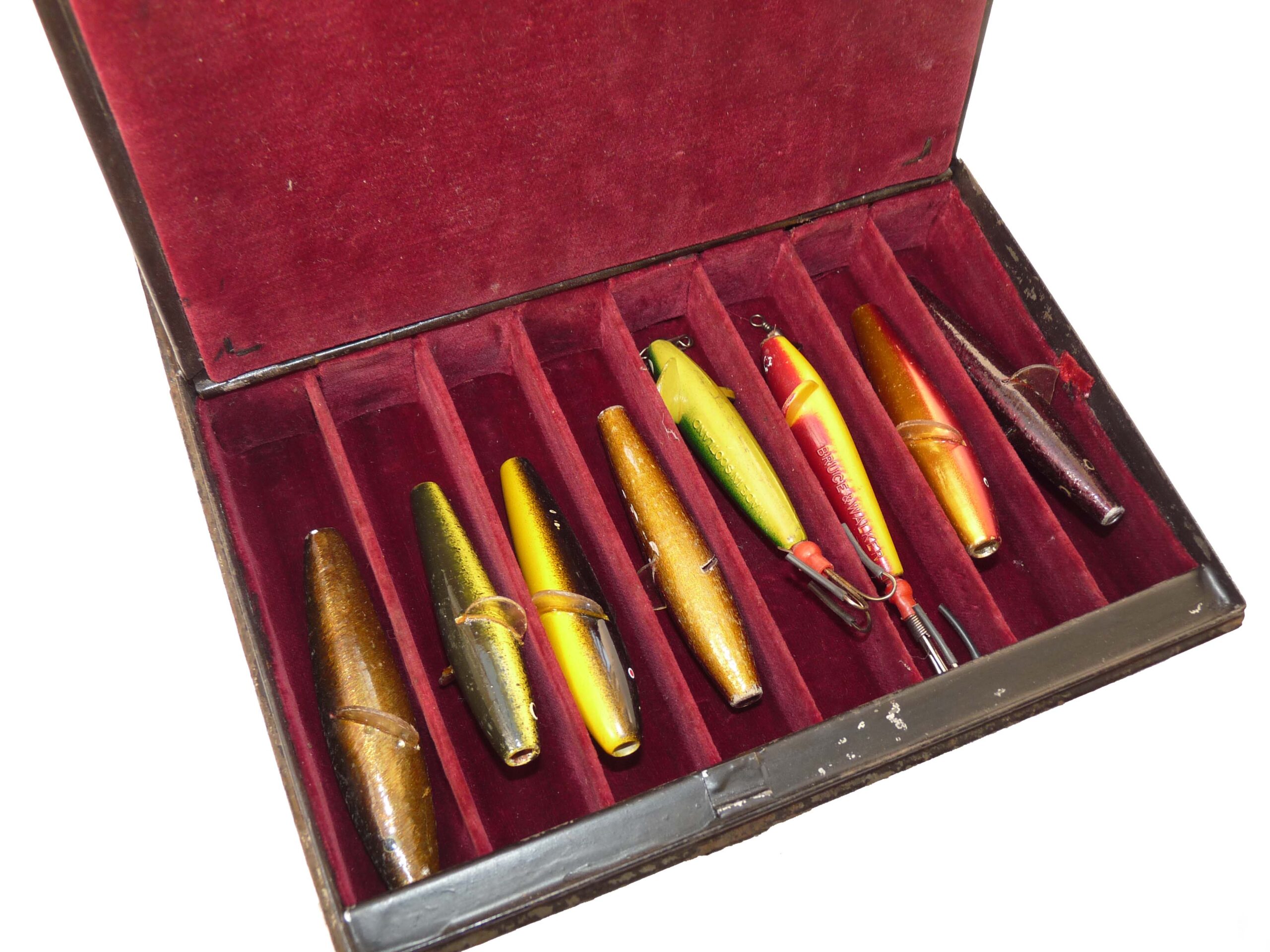 Hardy, Horton Evans, Martinez & Bird vintage lures spinners Devon minnows b/jap box - Image 2
