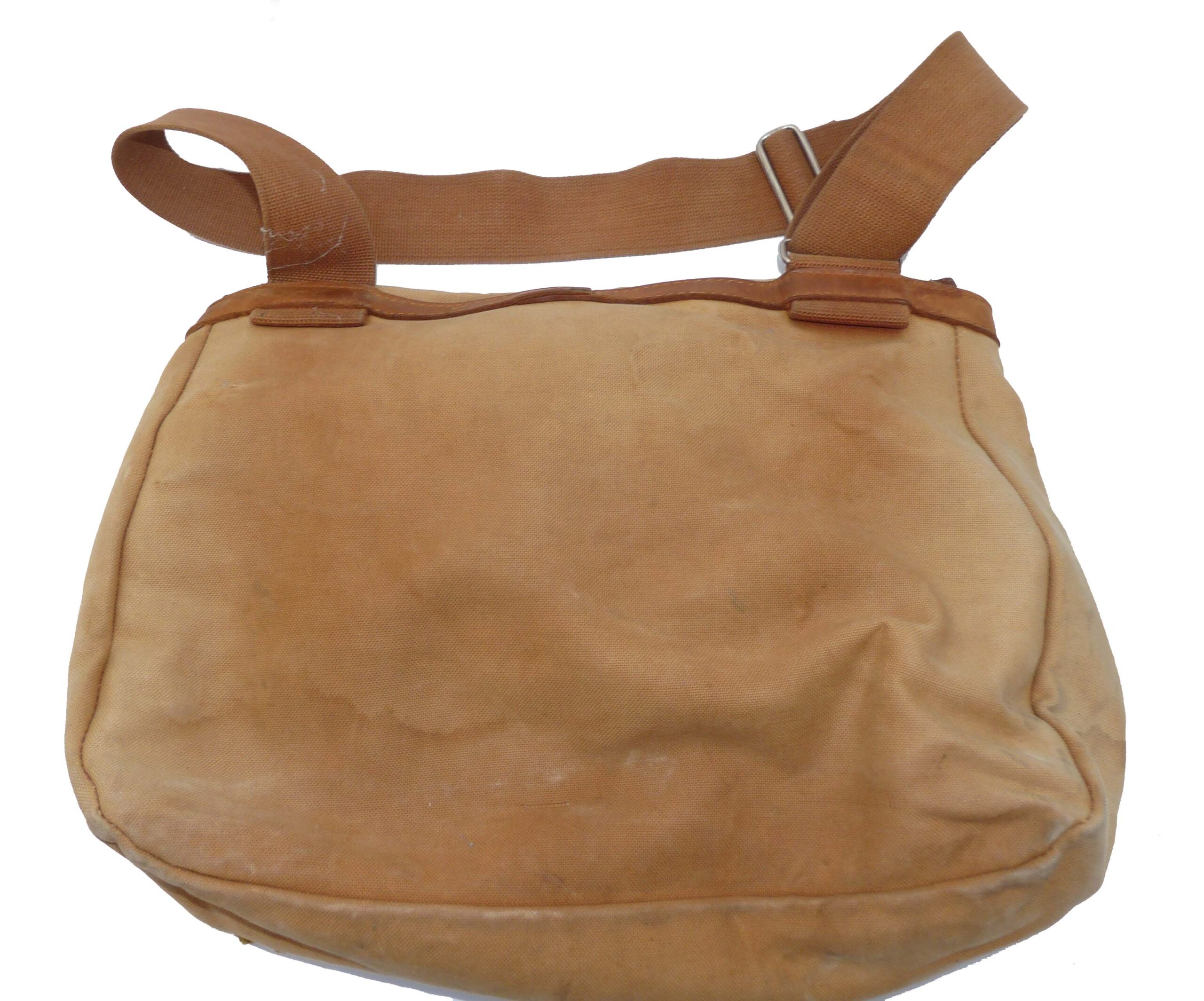 Brady canvas & leather classic vintage game fishers bag with knotted mesh front - Image 3
