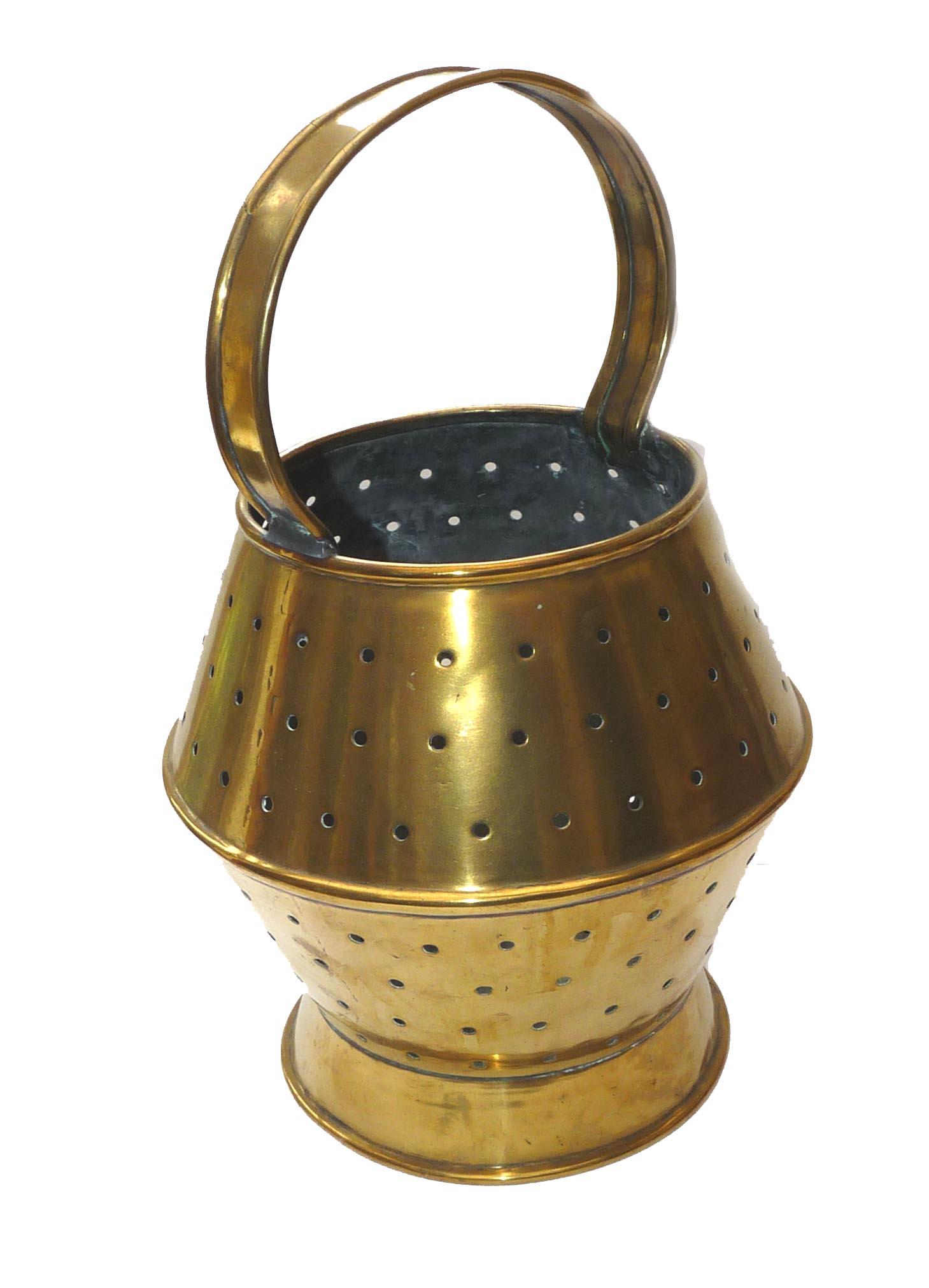 Antique brass fish live bait bucket/ kettle eel perch pike for collector