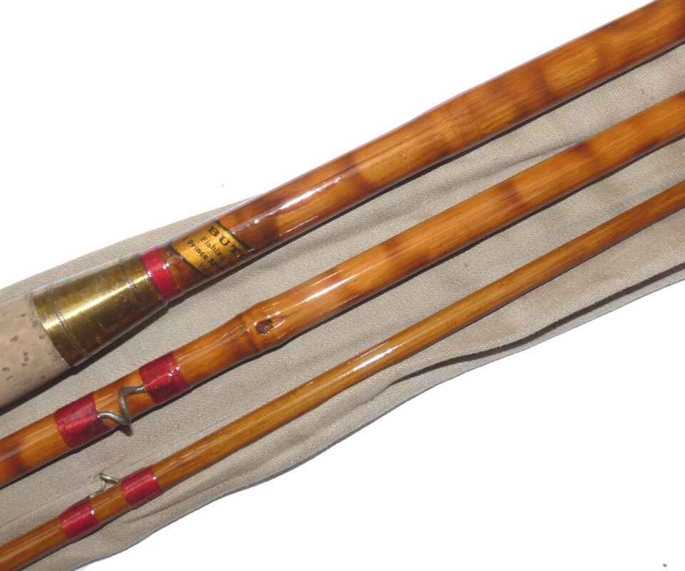 Alternative view of Butlers Fishing Tackle of Brighton, 12’ 3 piece burnished bamboo fly rod, in fine refurbished condition c1940