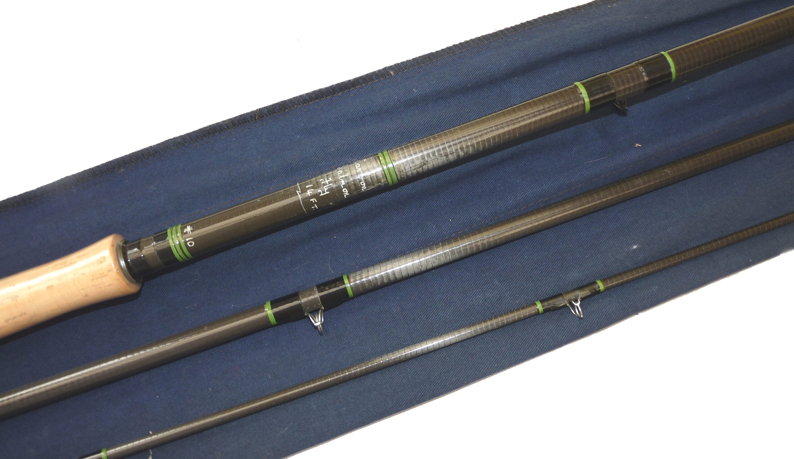 McHardy of Carlisle Harrison 14' 3 pce carbon Salmon fly rod #10, mint with bag