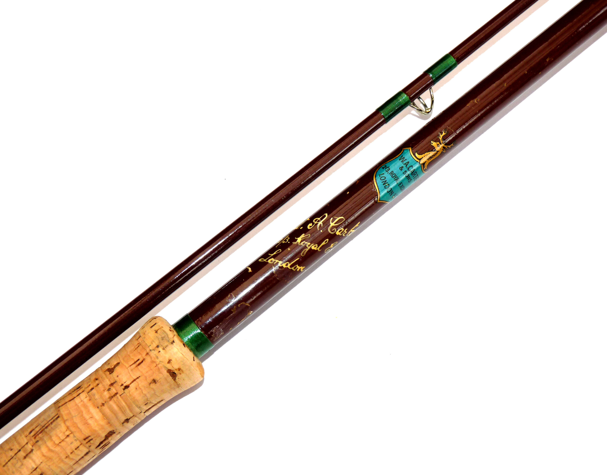 Carter & Son, Royal Exchange, London 8’9”, 2 piece hollow fibreglass spinning rod in fine condition