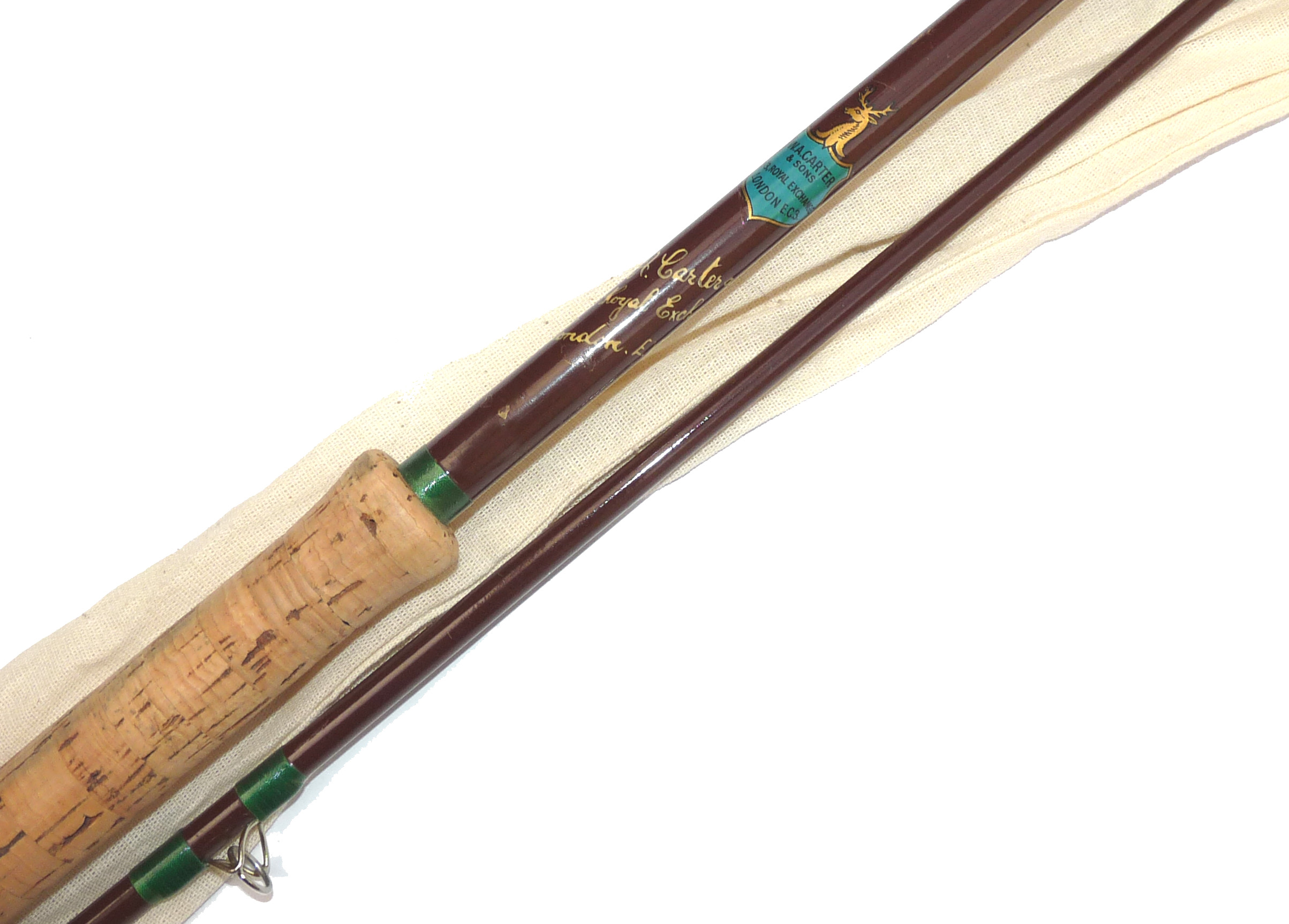 Carter & Son, Royal Exchange, London 8’9”, 2 piece hollow fibreglass spinning rod in fine condition - Image 4
