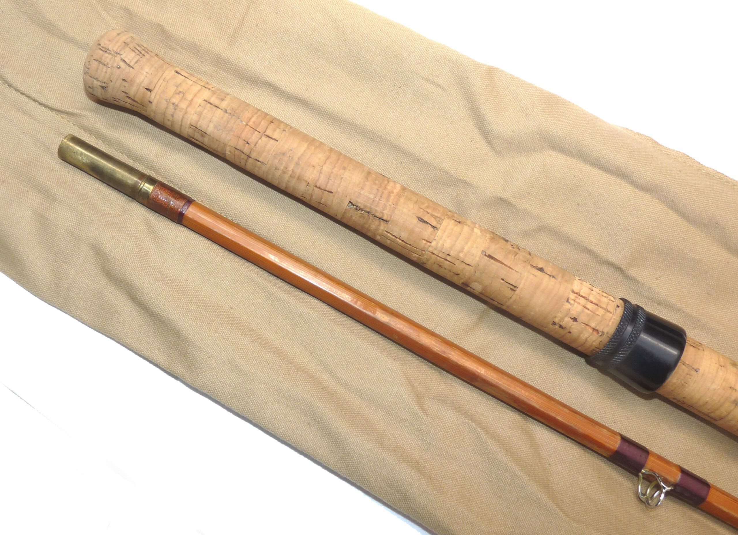 Chapman of Ware The Salmo Five 10’ 2-piece split cane spinning rod - Image 4
