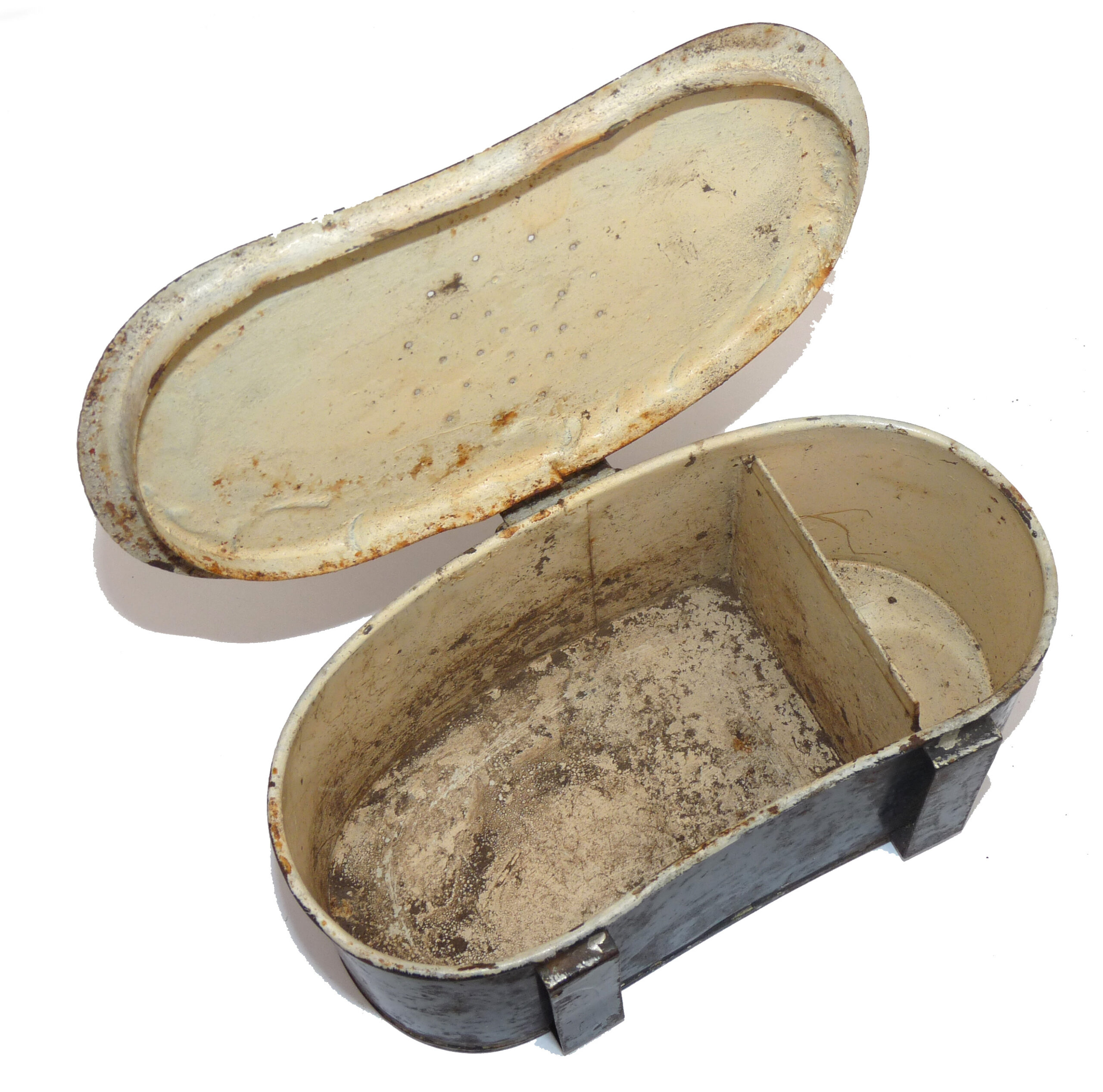 W.J Cummins Maker, Bishop Auckland antique belt fitting bait box + 1 other - Image 3