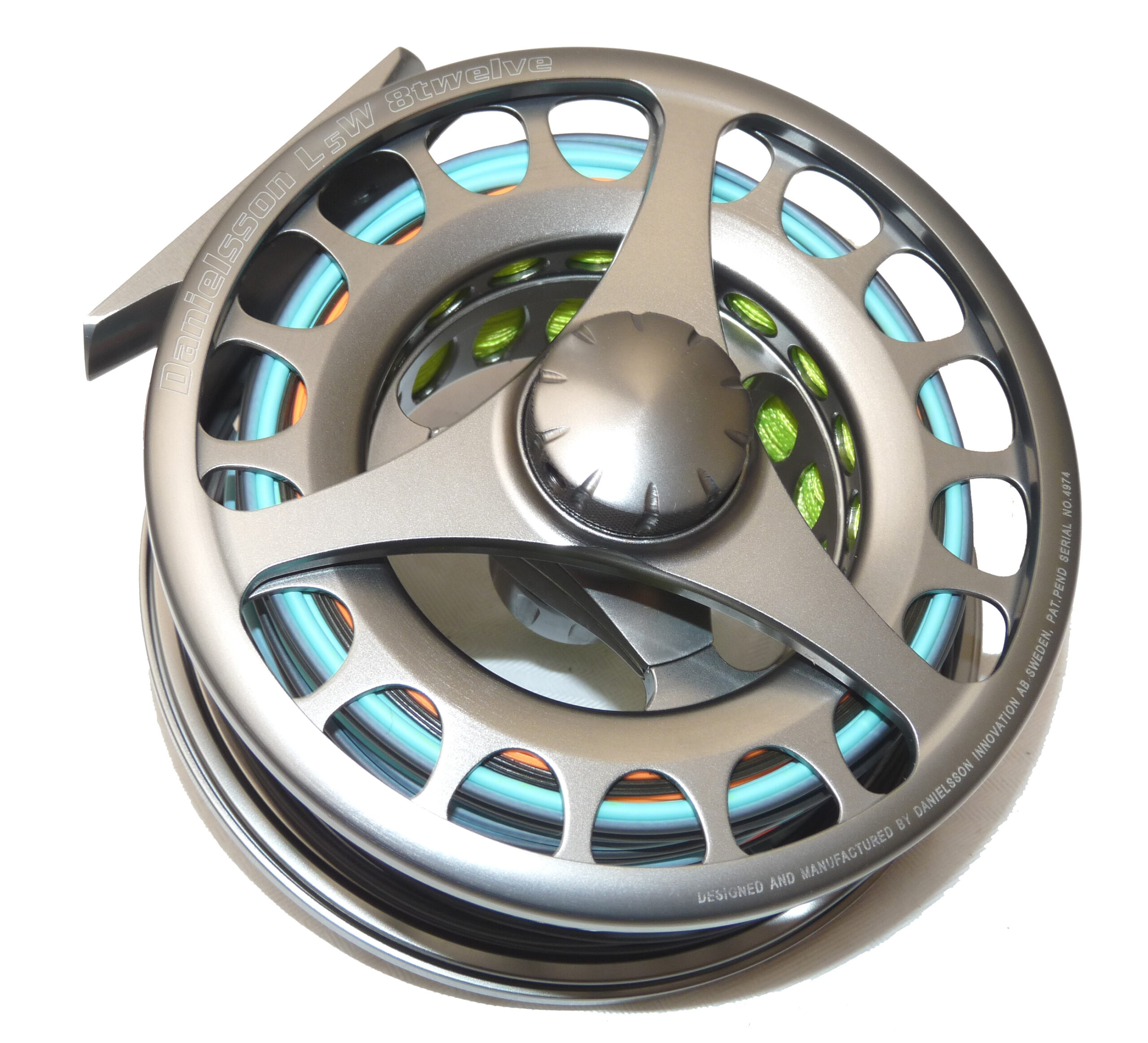 Danielsson Innovation, Sweden L5W8twelve large arbor fly reel,Scandi line, papers, case and box - Image 4