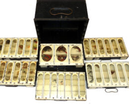 Farlow The Meakin black japanned salmon fly reservoir with 6 pull out trays